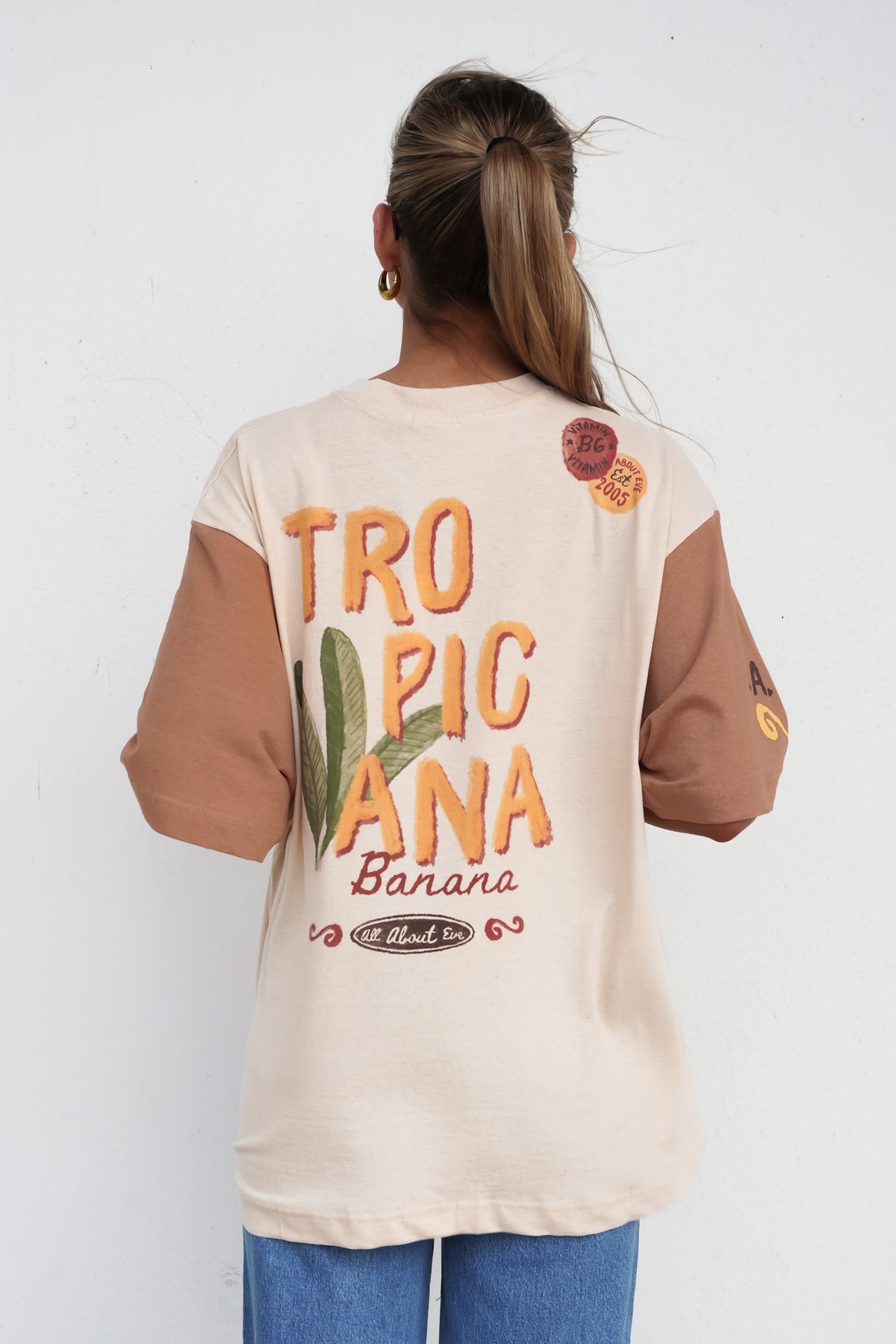 Tropical Oversized Tee Vanilla