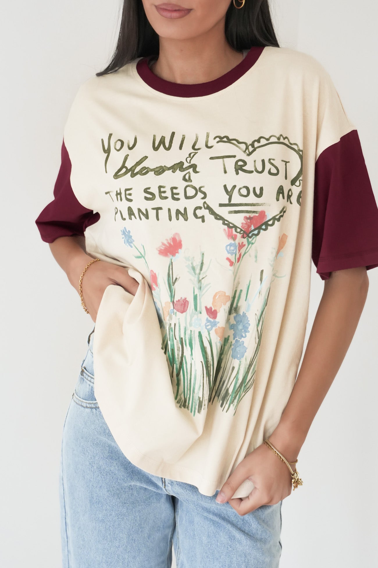 Trust The Seeds Tee Vintage White