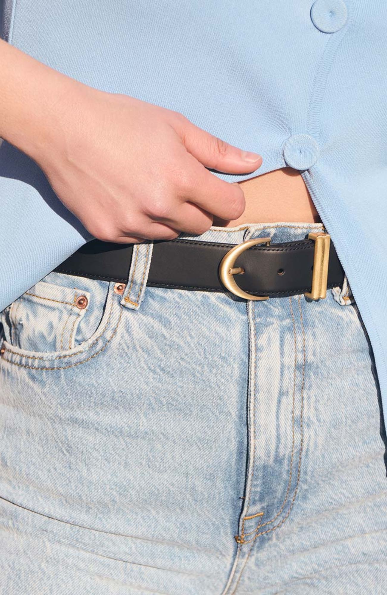 Under Your Spell Belt Black Nappa Gold