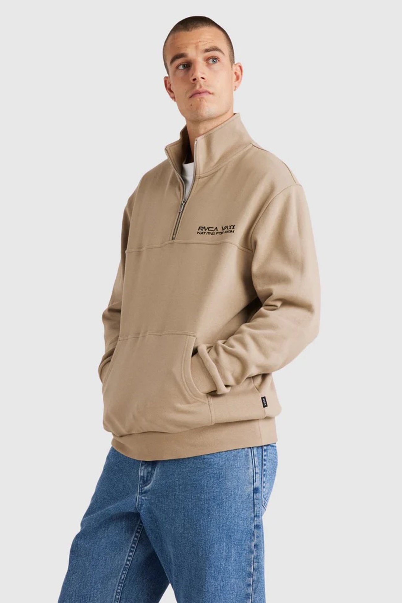 United Half Zip Crew Mushroom