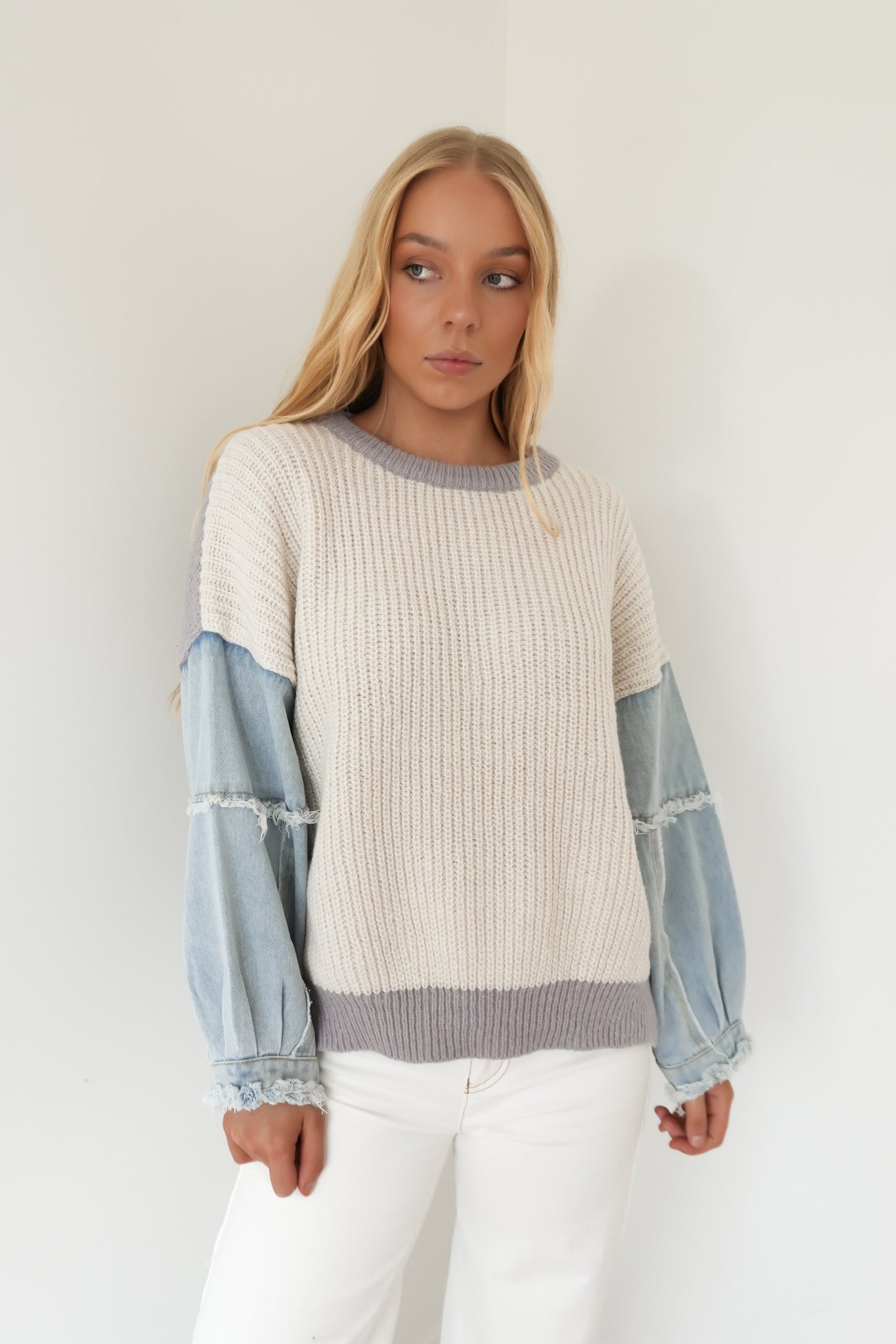 Vayla Knit Jumper Blue Grey