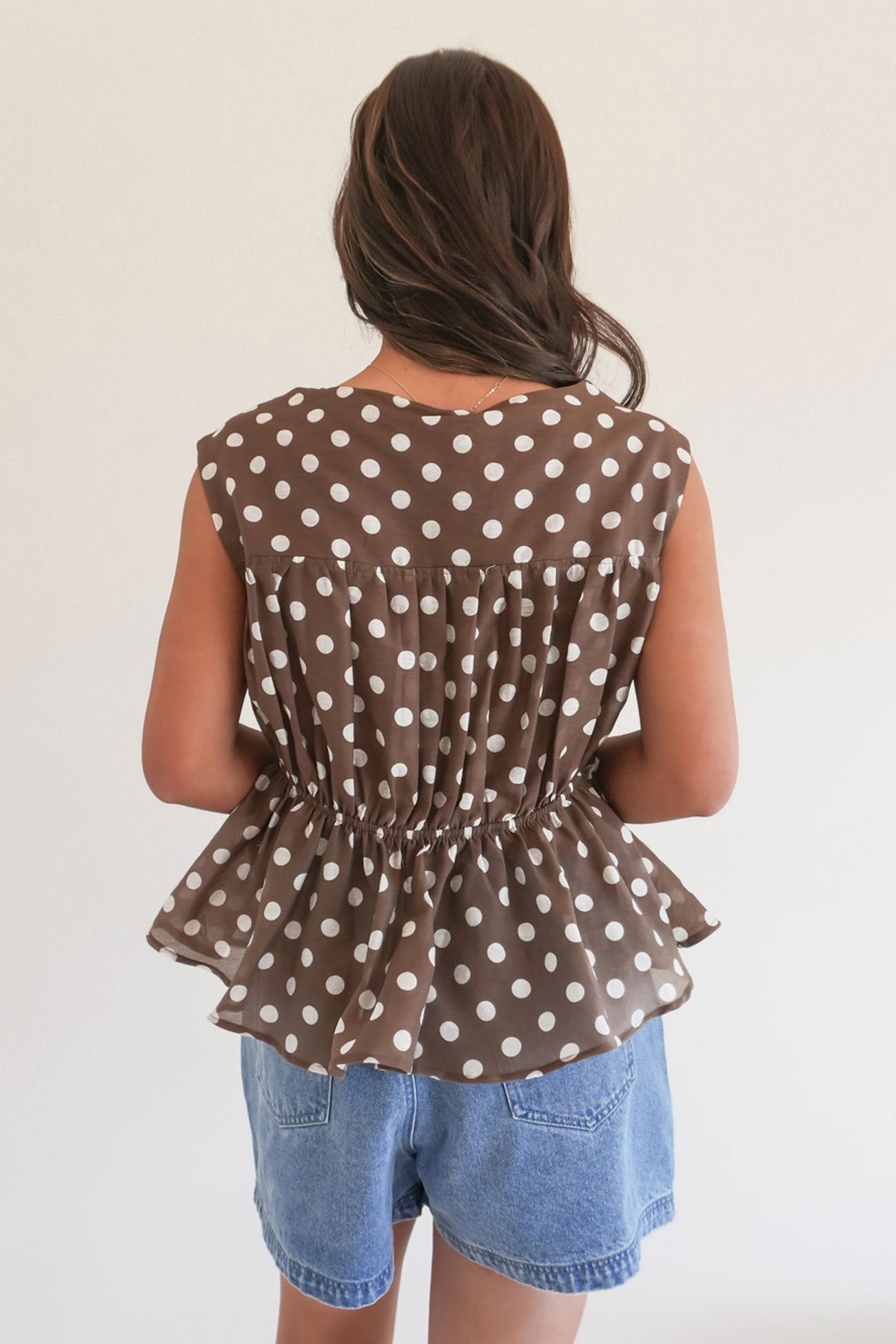 Vienne Top Chocolate Cream Polka Dot