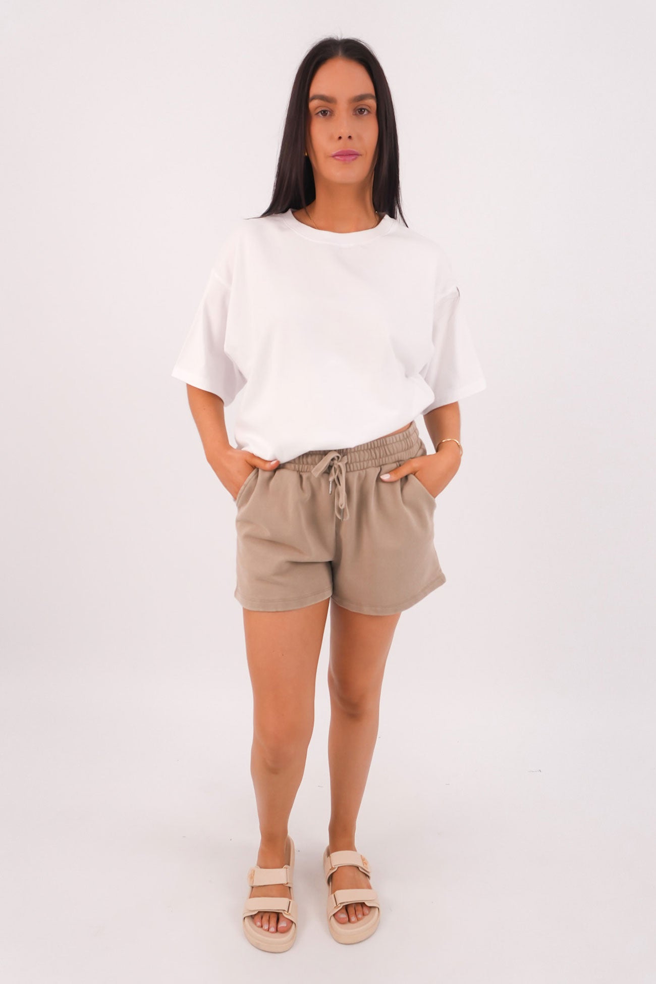 Washed Mini Shorts Stone