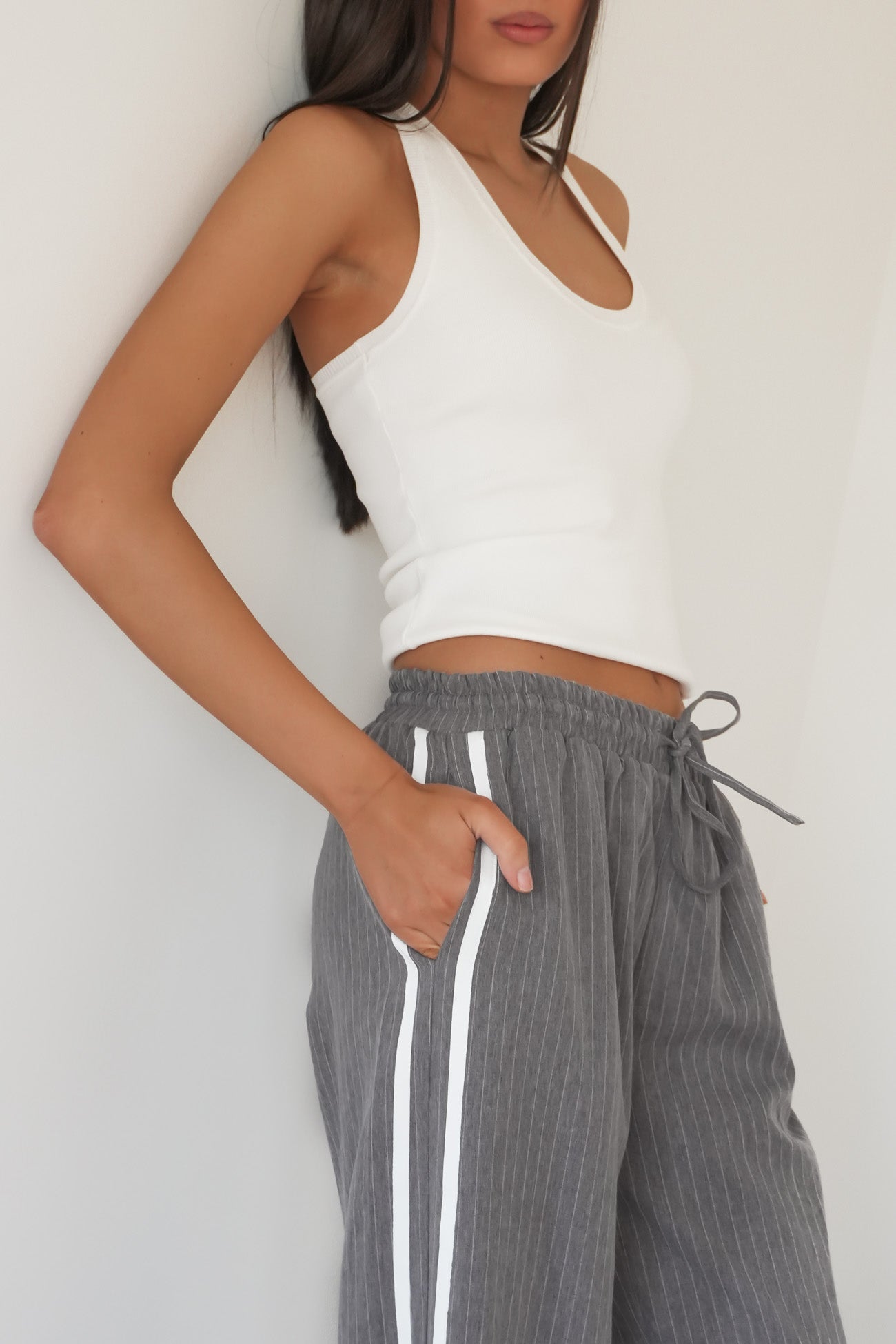 William Pant Grey Pinstripe
