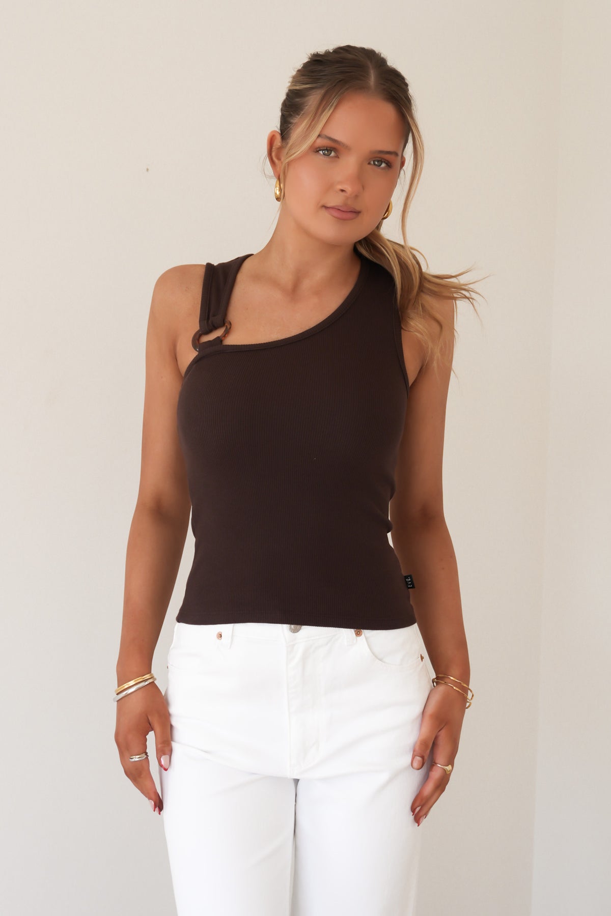 Willow Rib Tank Brown