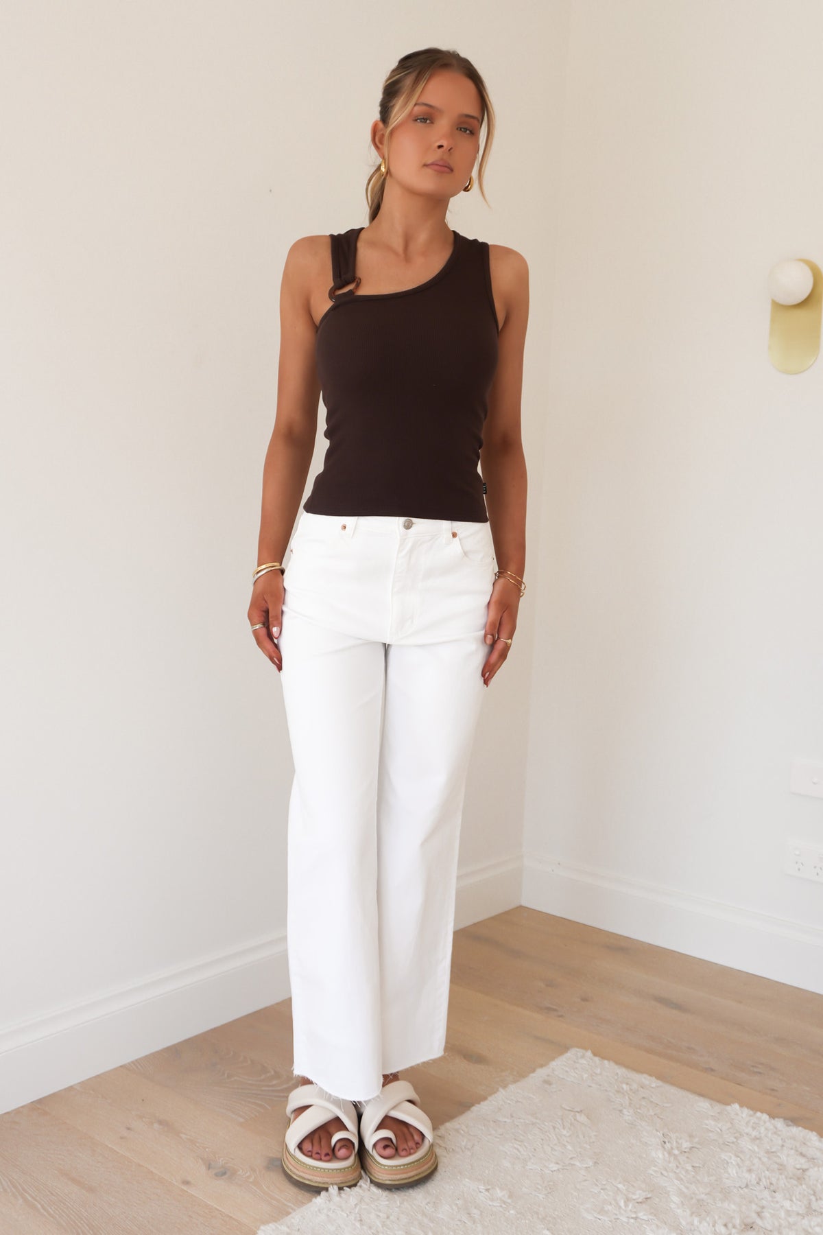 Willow Rib Tank Brown