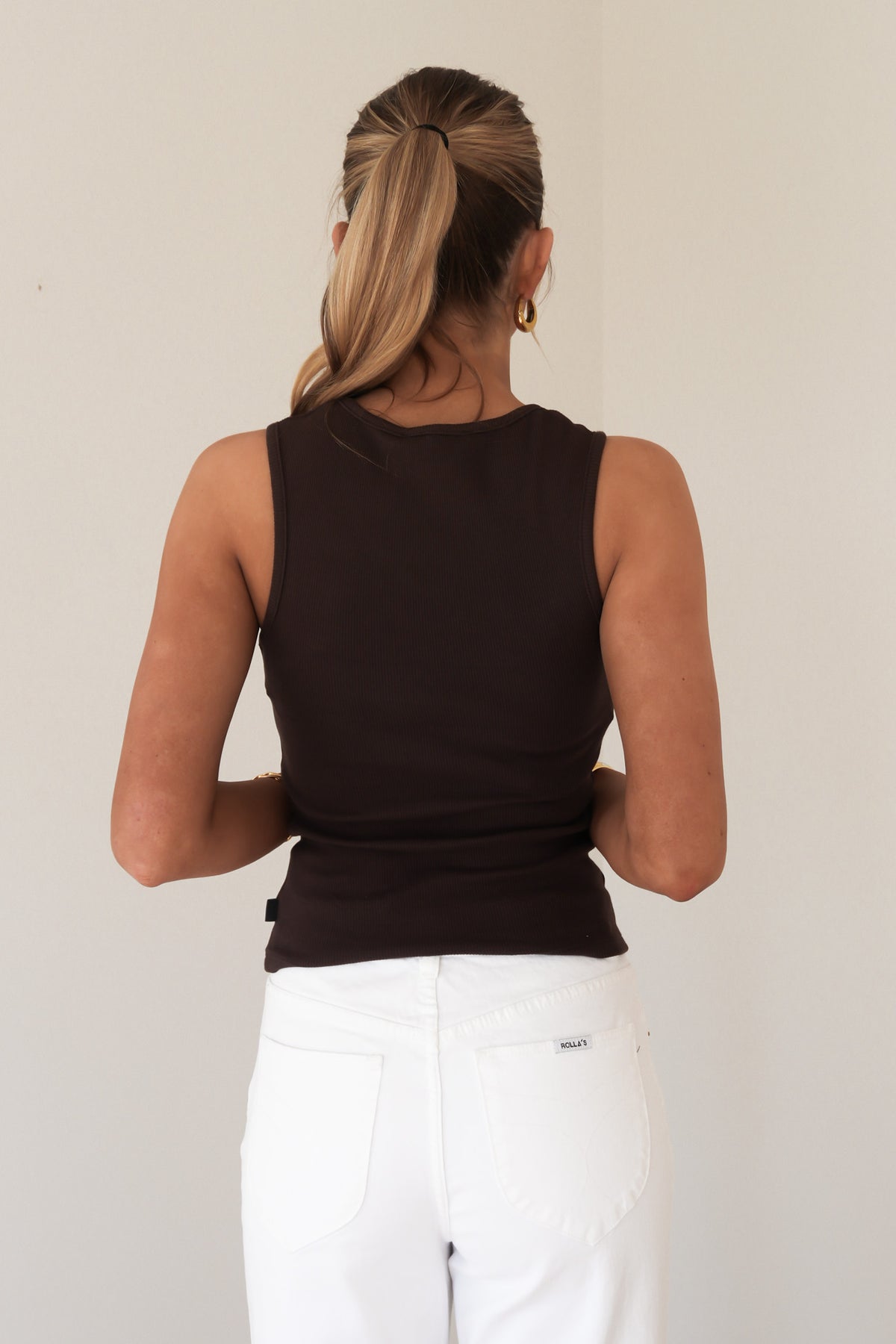 Willow Rib Tank Brown