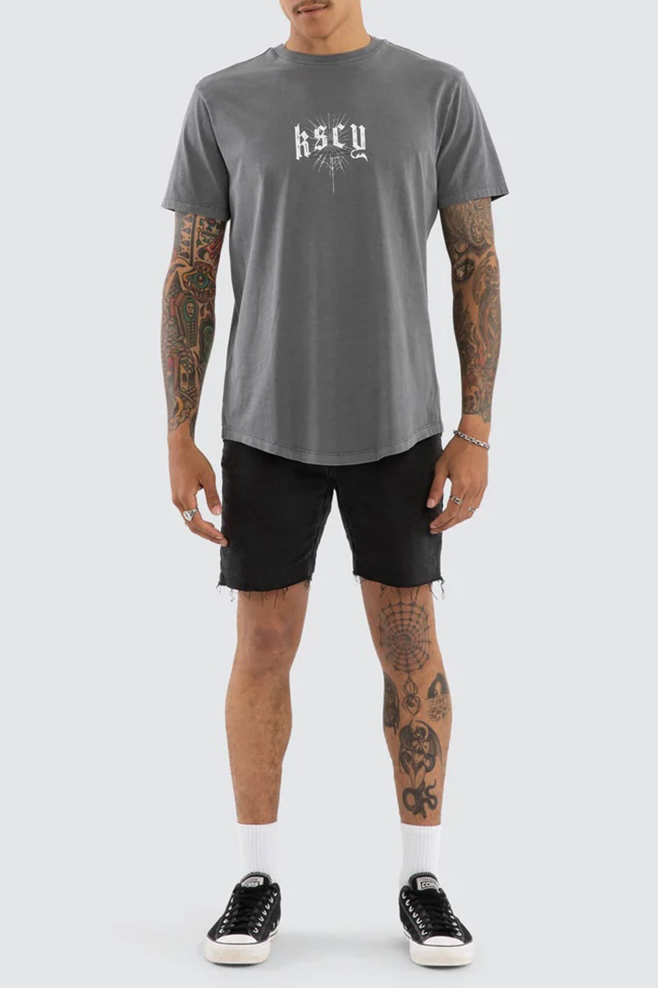 Winged Dual Curved Tee Pigment Smoked Pearl
