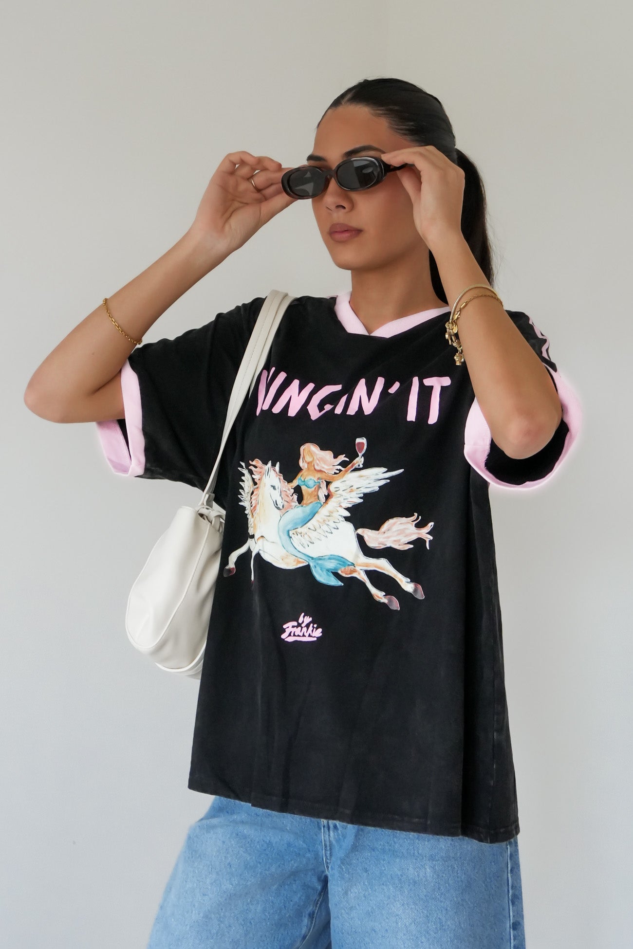 Wingin' It Tee Black Acid