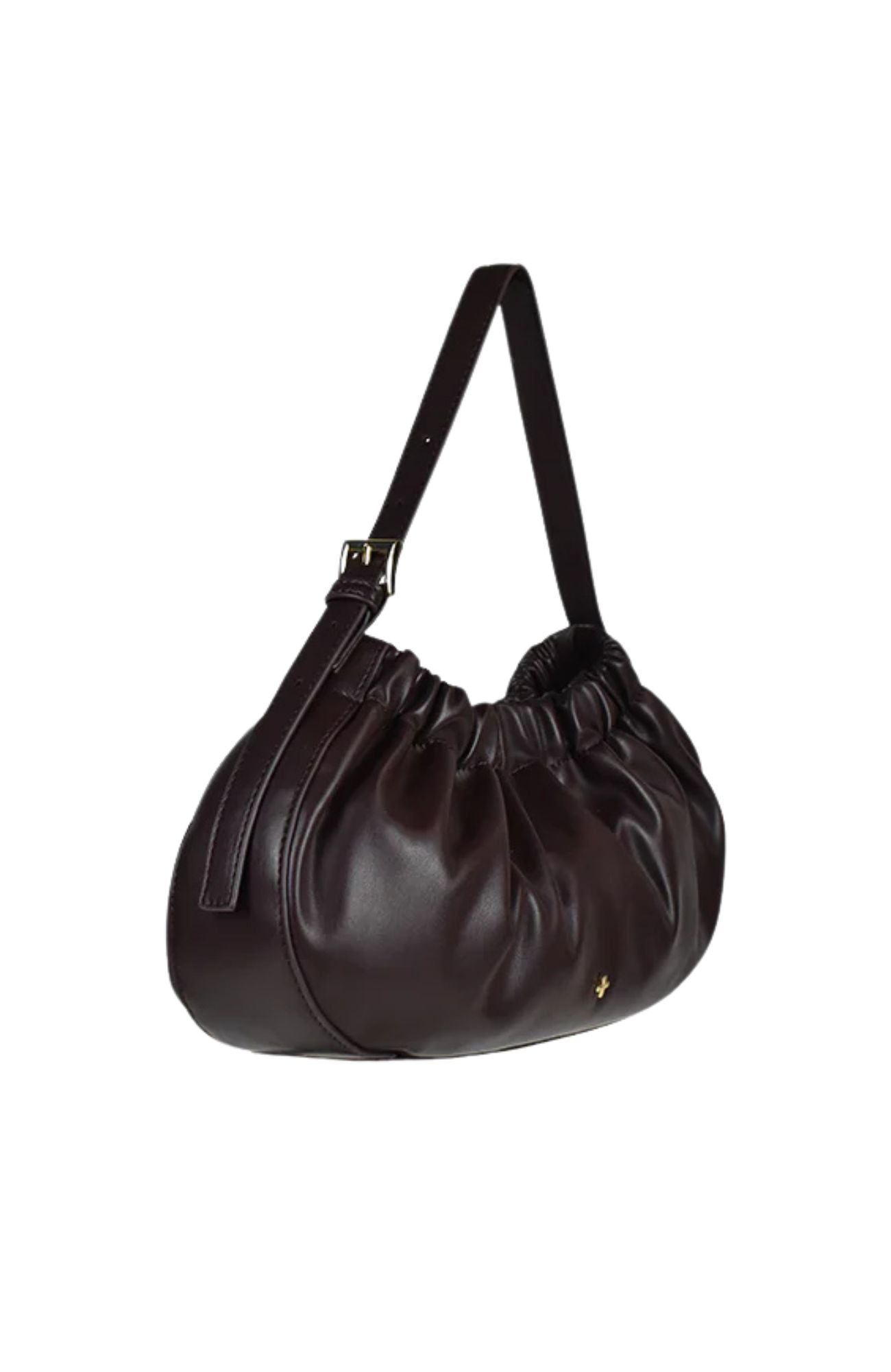 Wrinkle Bag Chocolate PU Gold