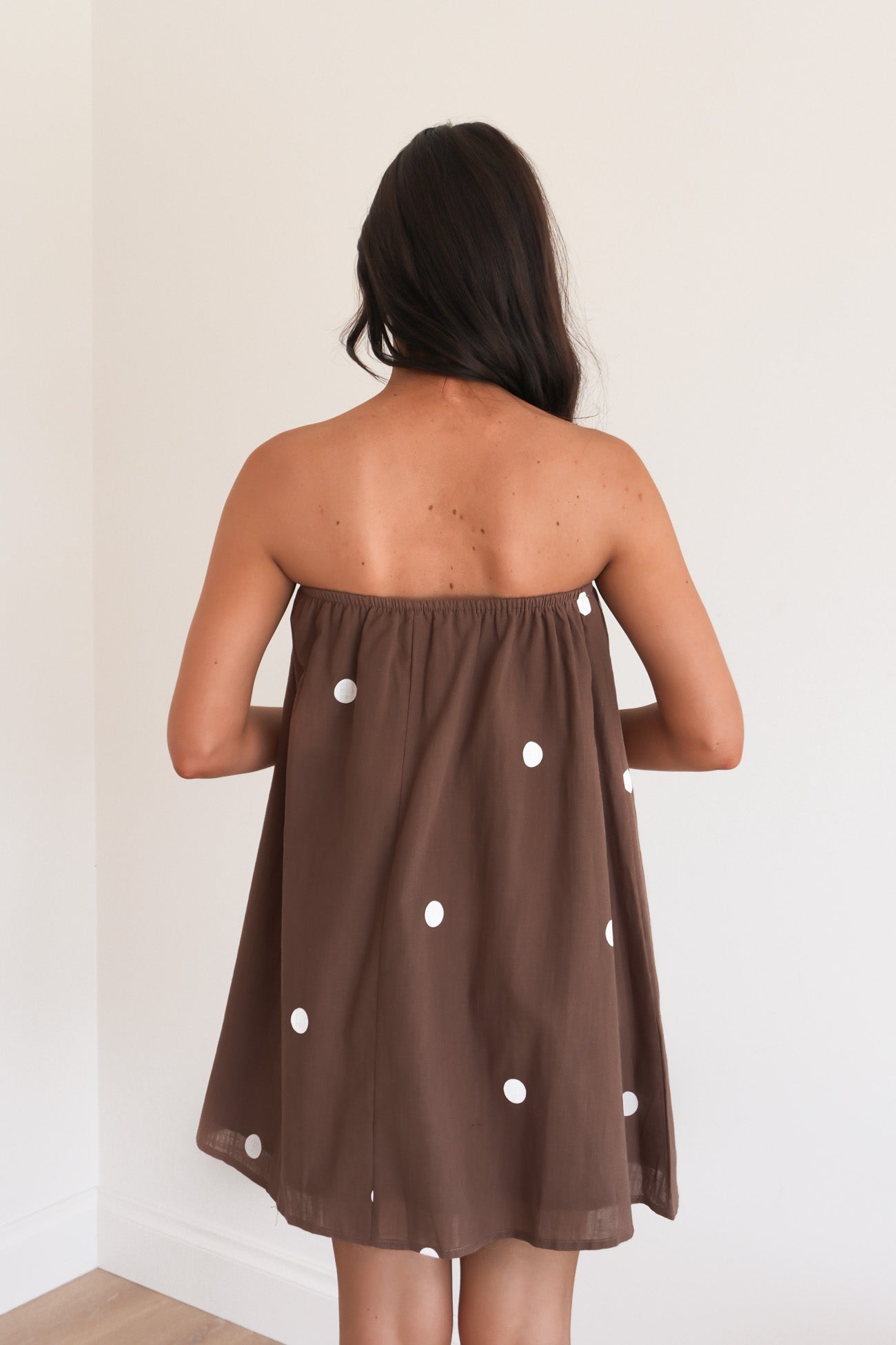 Xyla Mini Dress Chocolate Polka Dot
