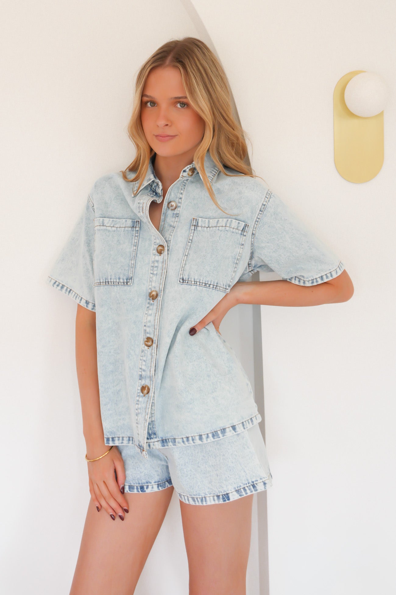 Xylia Denim Set Set Vintage Acid Wash