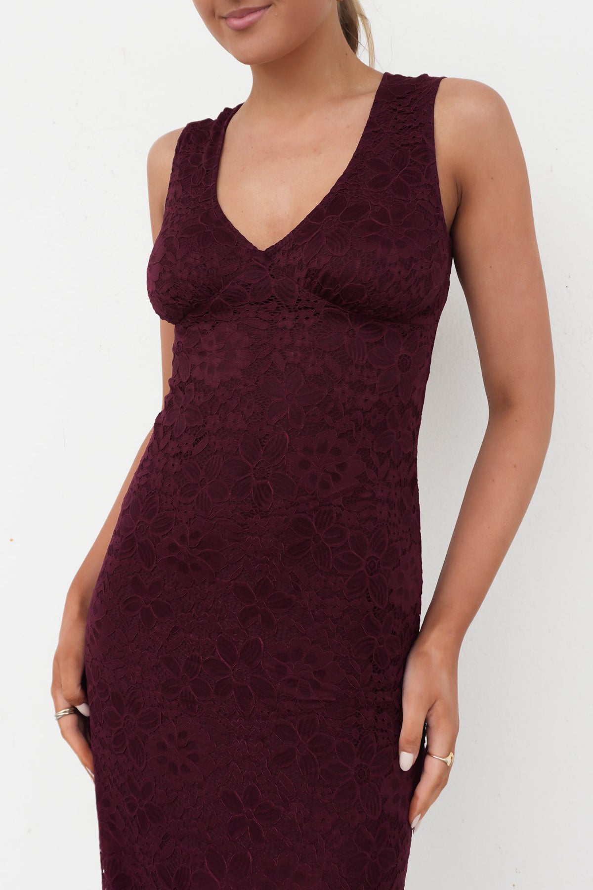 Zea Lace Maxi Dress Wine