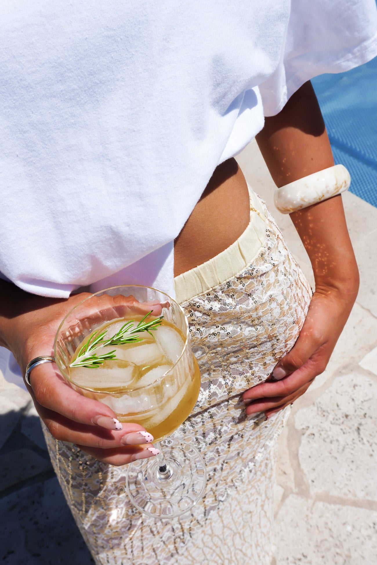 Ziva Sequin Lace Maxi Skirt Yellow