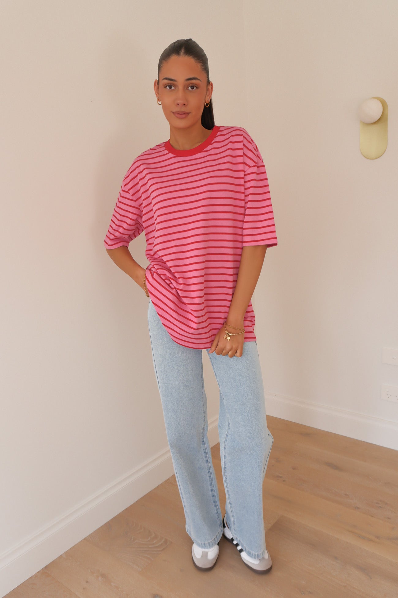 Zora Tee Pink Stripe