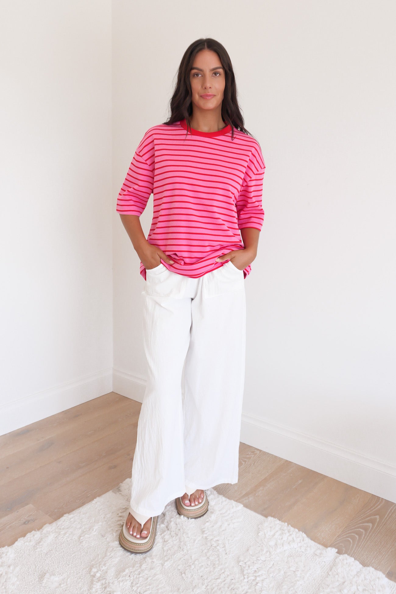 Zora Tee Pink Stripe
