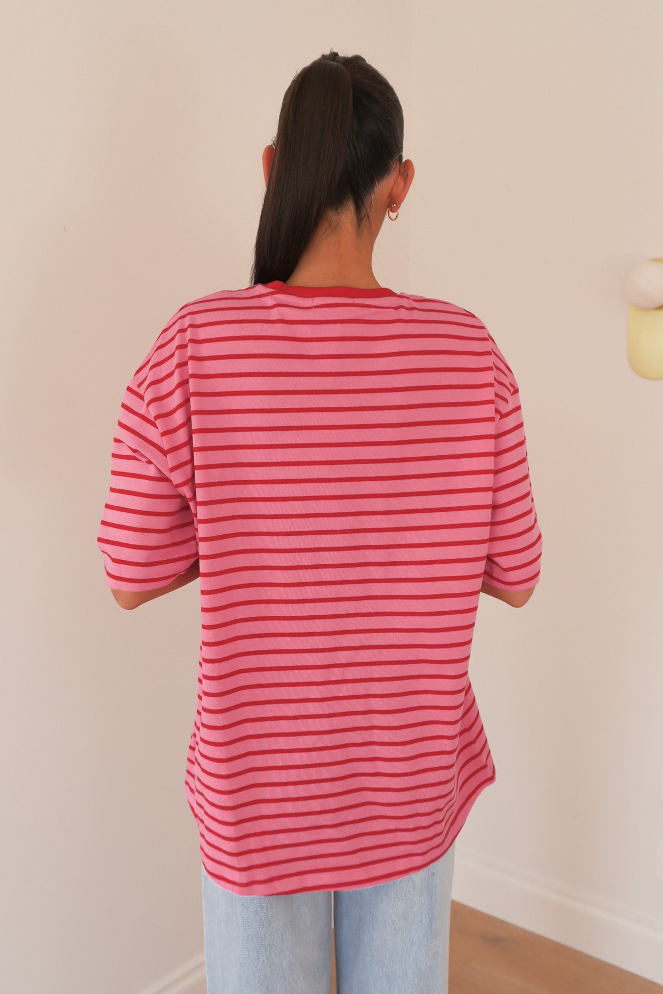 Zora Tee Pink Stripe