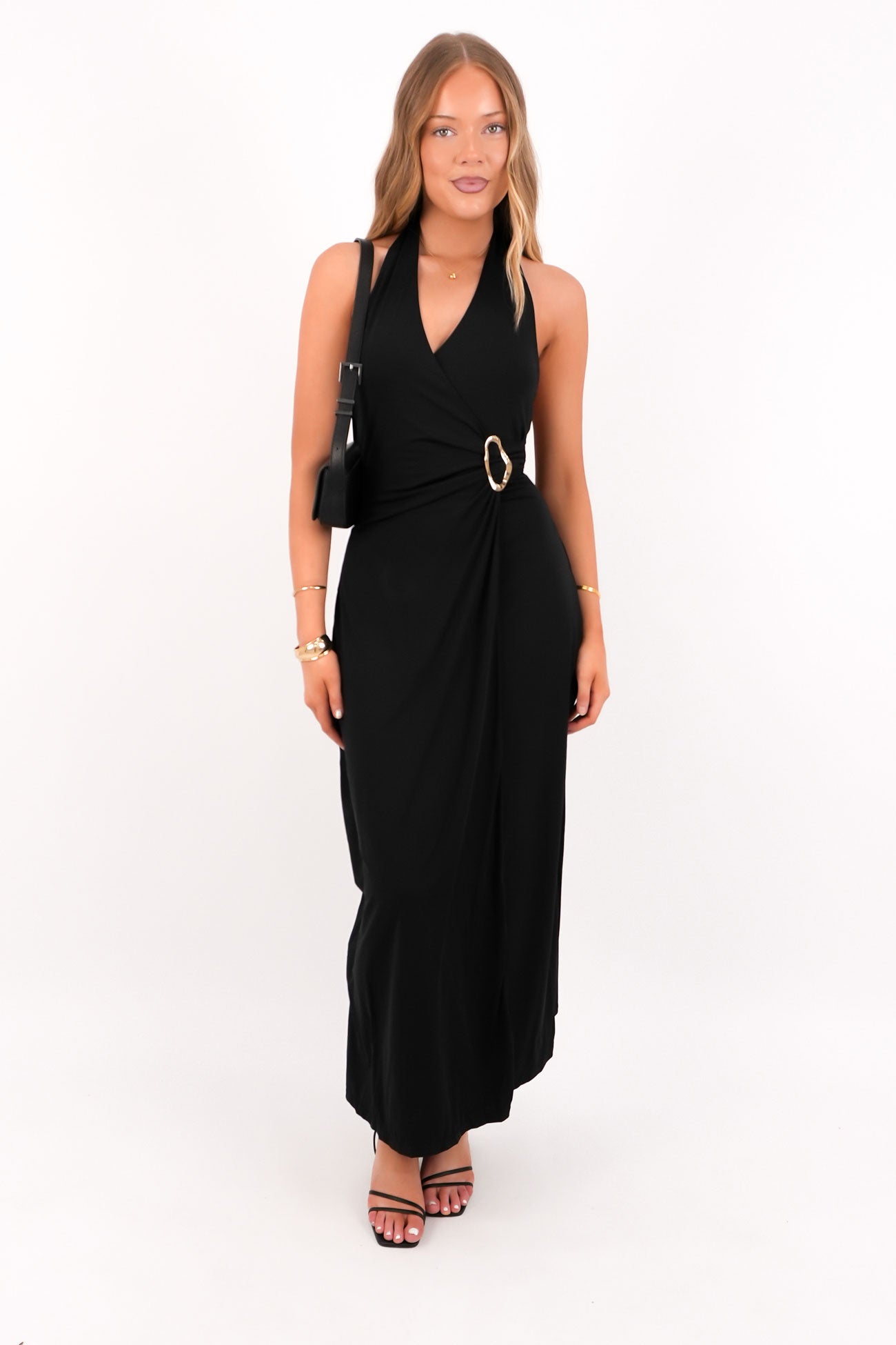 Zorina Halter Maxi Dress Black