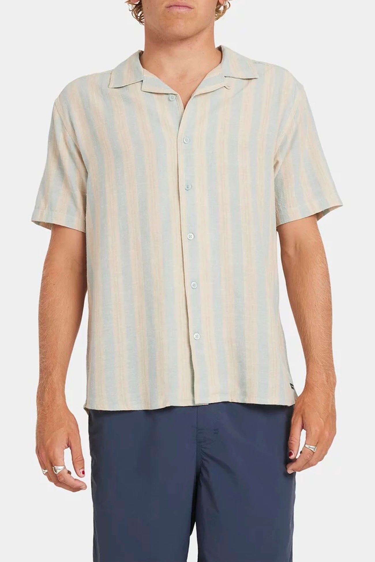 Beat Stripe Short Sleeve Shirt Chambray