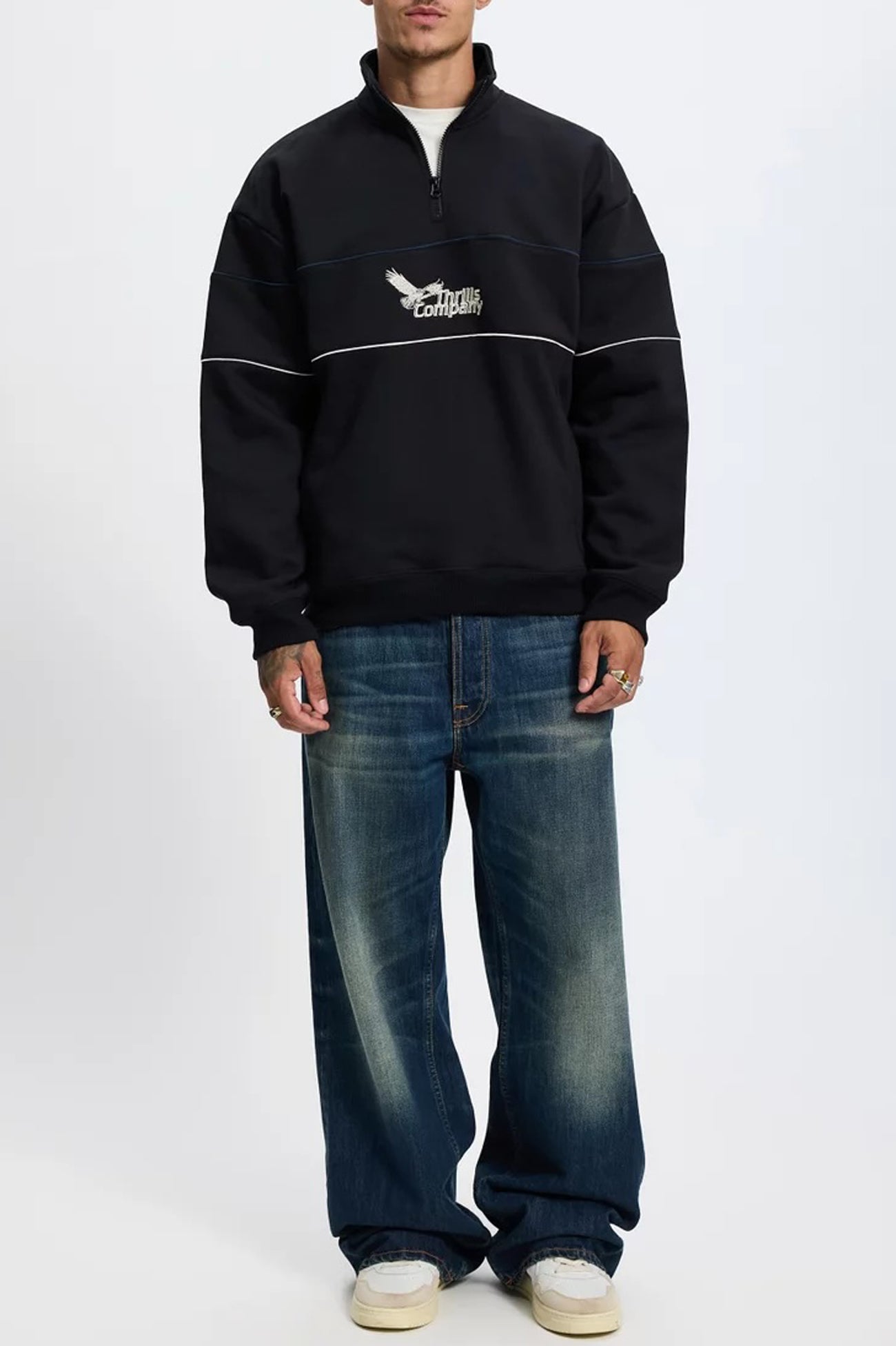 Between Chaos & Calm Quarter Zip Fleece Black