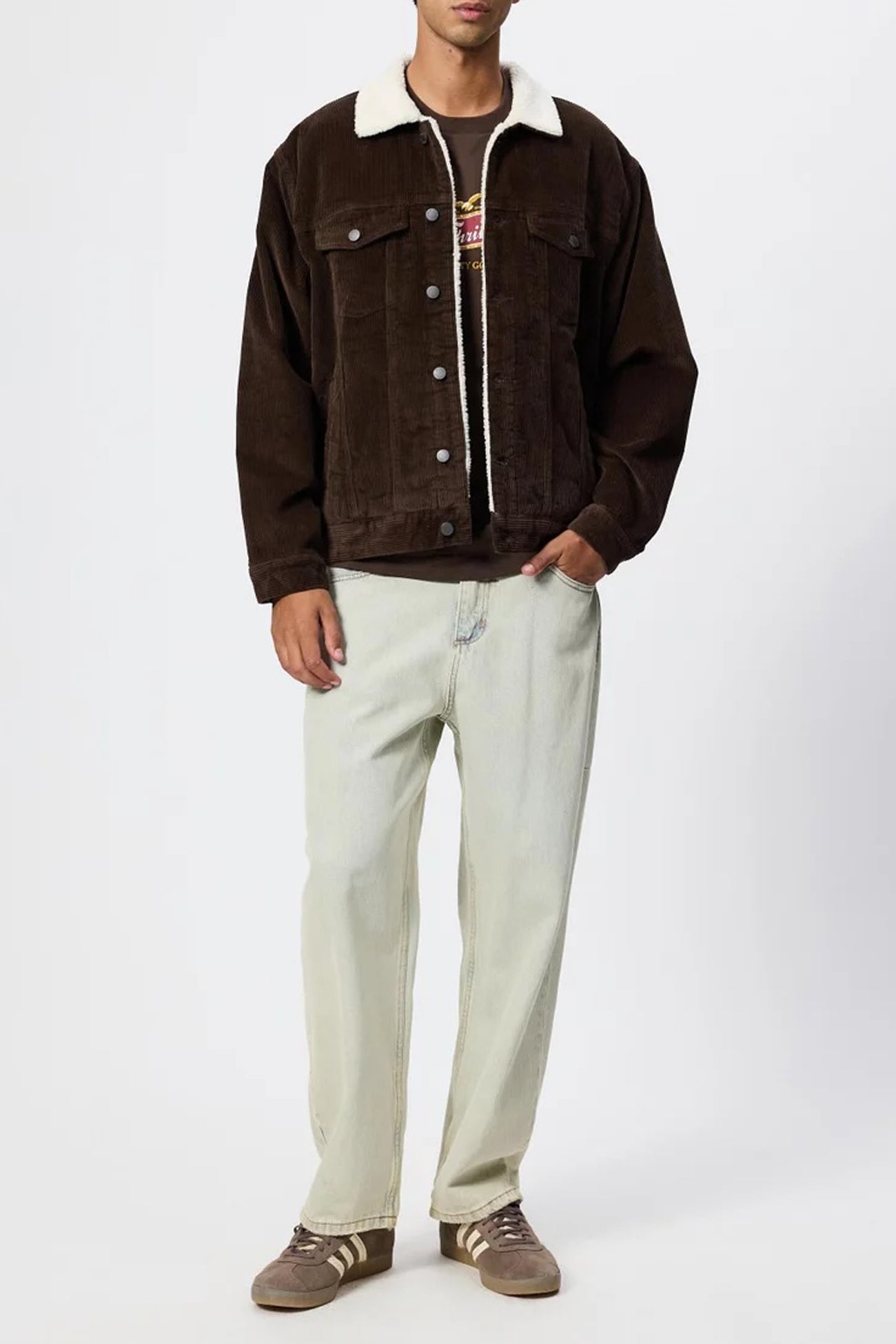 Oversized Sherpa Wanderer Cord Jacket Postal Brown