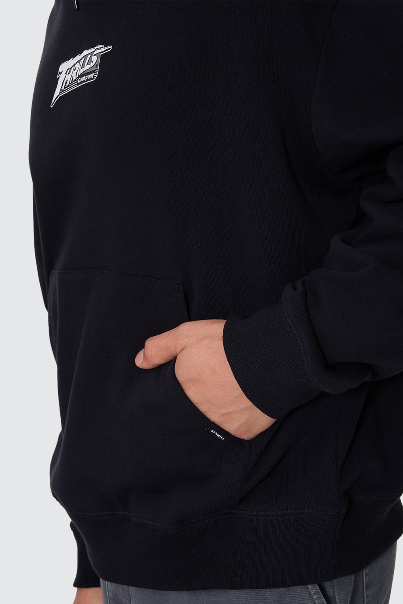 Heavy Voltage Slouch Pull On Cropped Hood Black