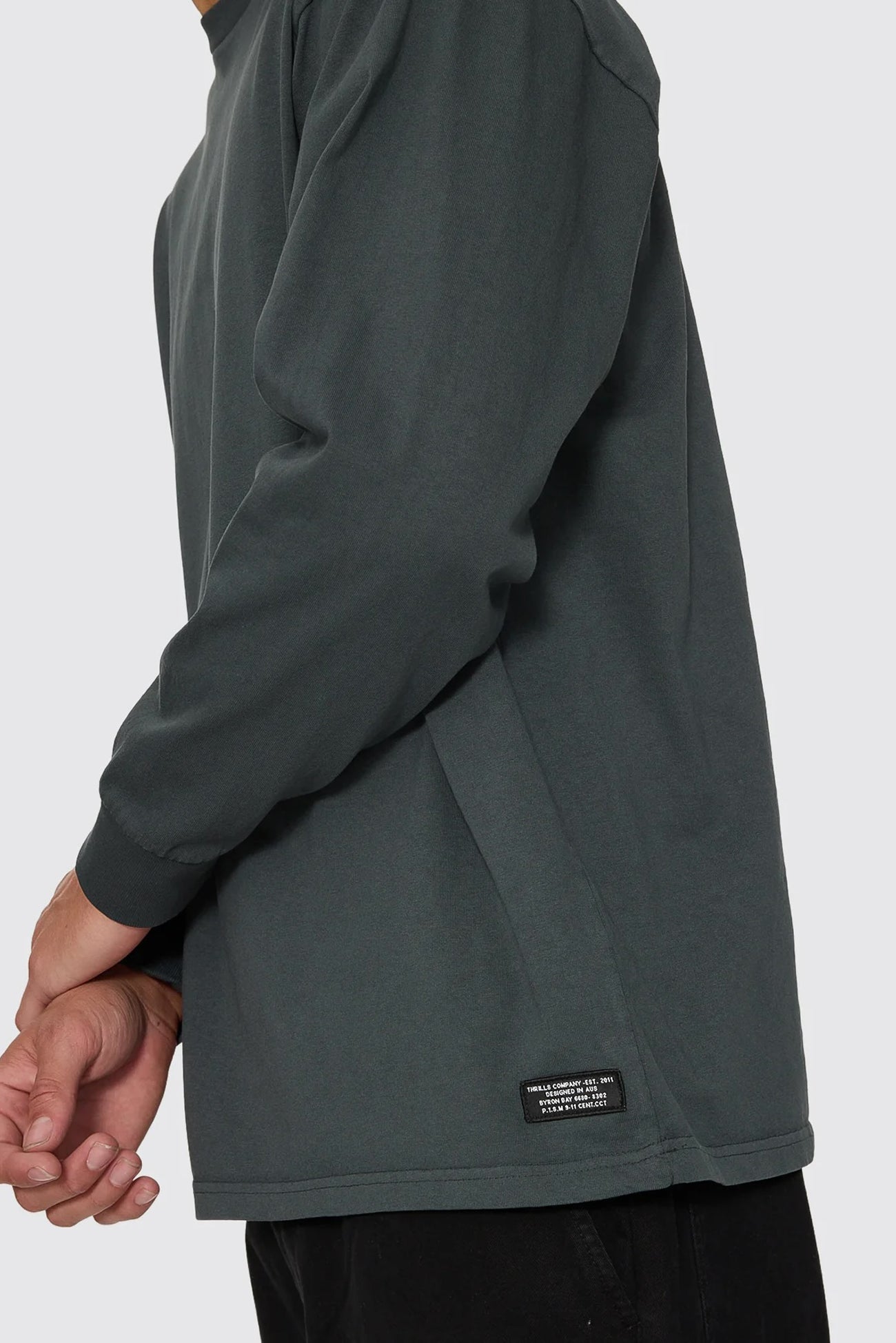 Thrills Military Oversize Long Sleeve Tee Petrol
