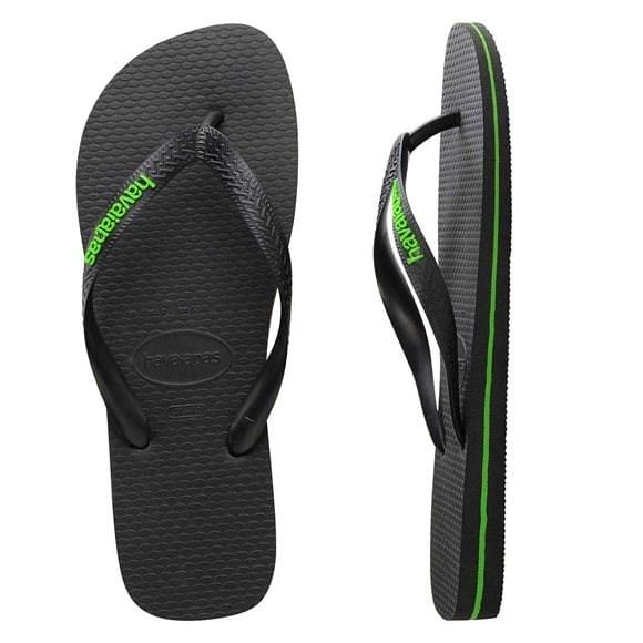 Rubber Logo Black Neon Green Havaianas - Jean Jail