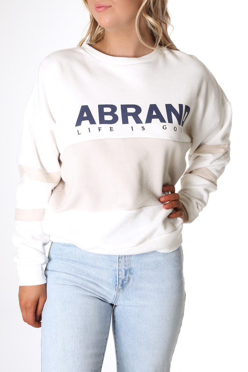 A Oversized Panelled Sweater White Sand