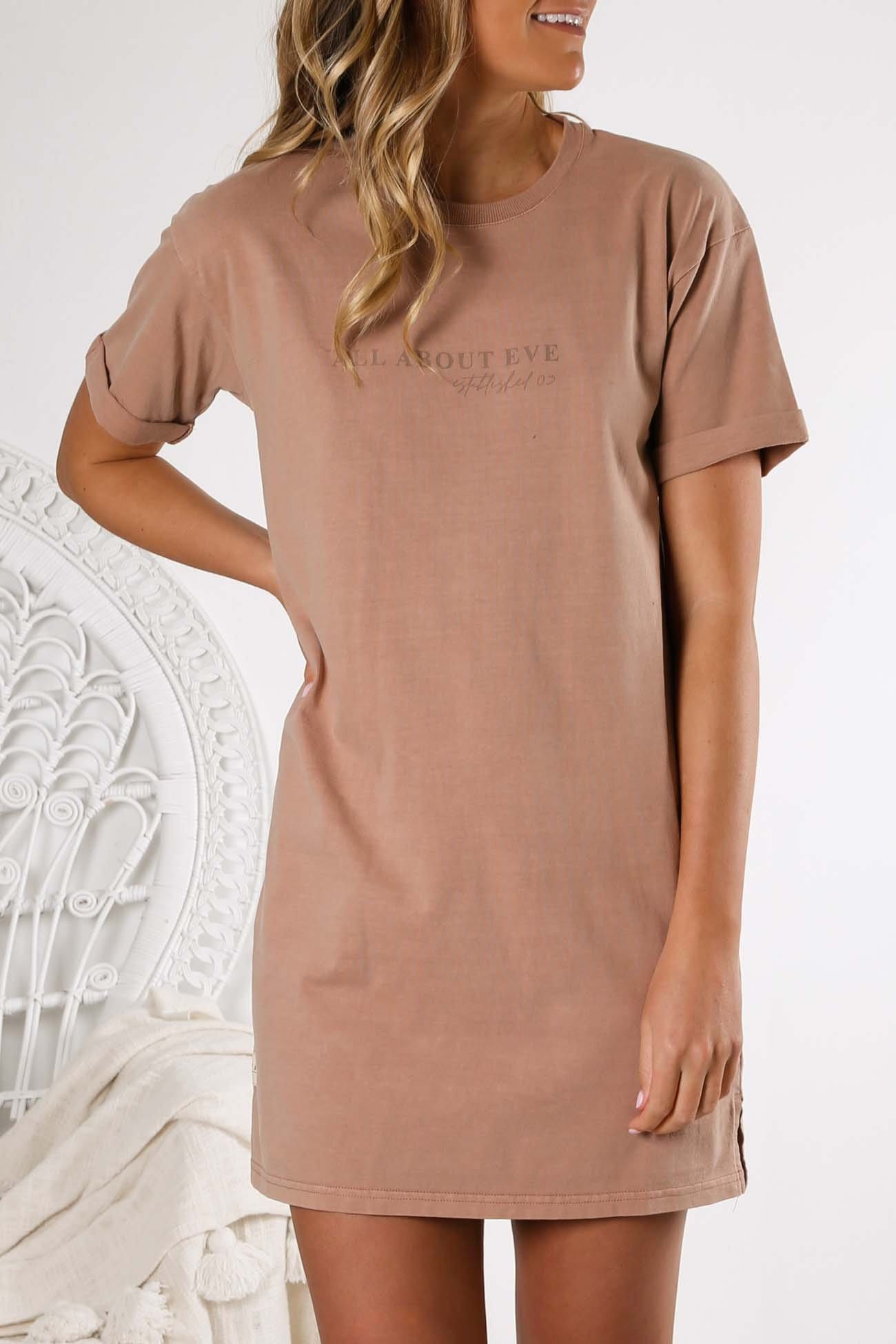 AAE Washed Tee Dress Tan All About Eve - Jean Jail