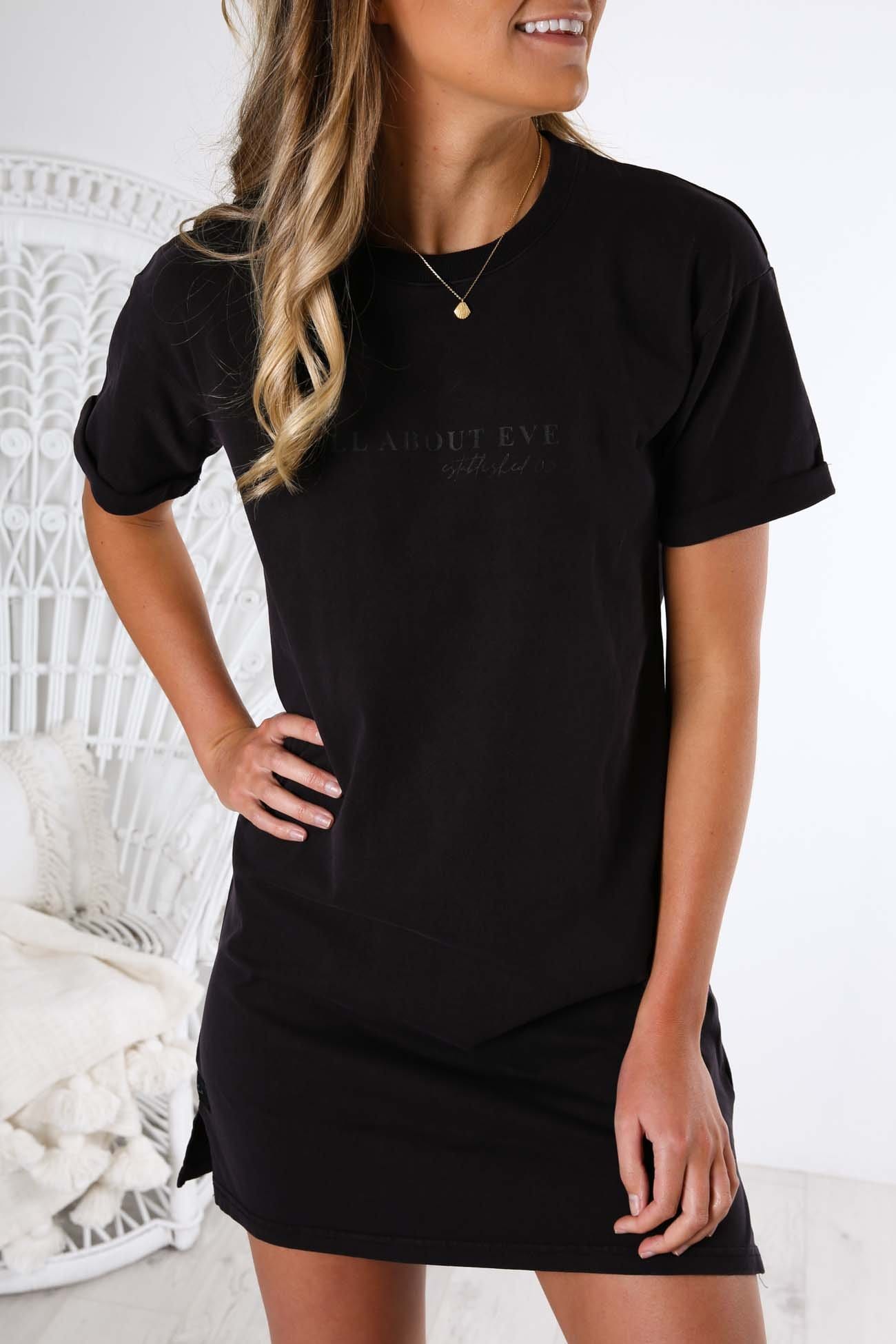AAE Washed Tee Dress Washed Black All About Eve - Jean Jail