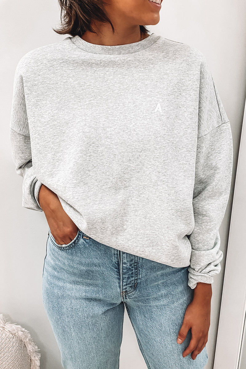 A Oversized Sweater A Logo Grey Marle