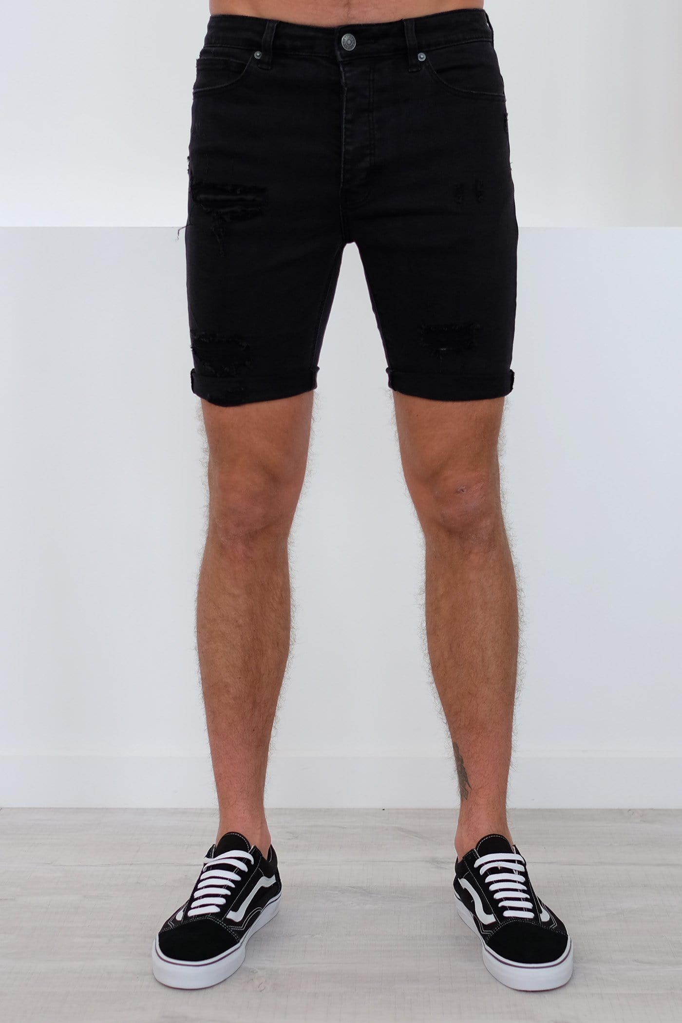 A Dropped Skinny Short Blackout Abrand - Jean Jail
