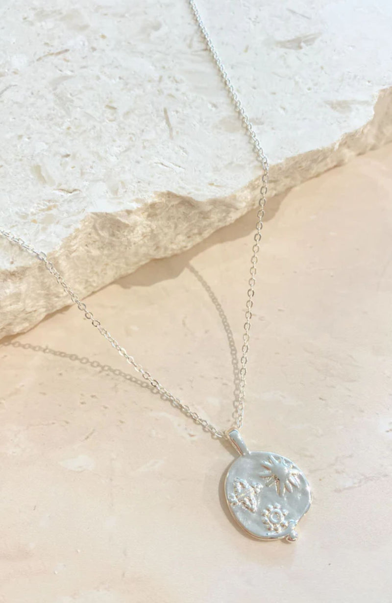 Ocean Coin Necklace Silver