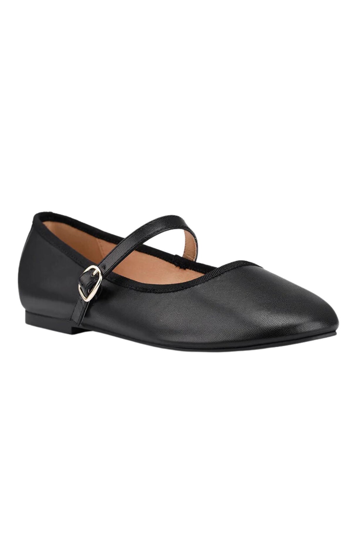 Bambi Mary Jane Flats Black Smooth Jean Jail