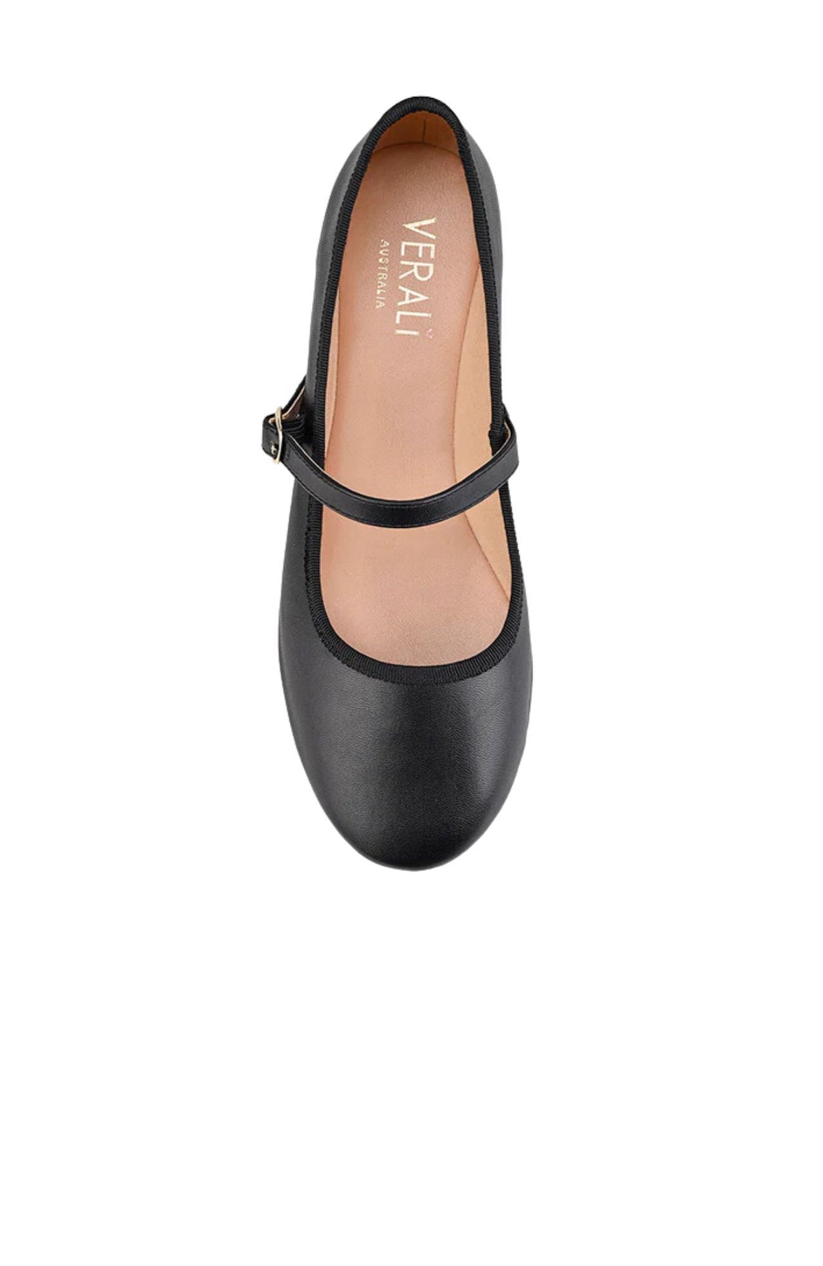 Bambi Mary Jane Flats Black Smooth Jean Jail