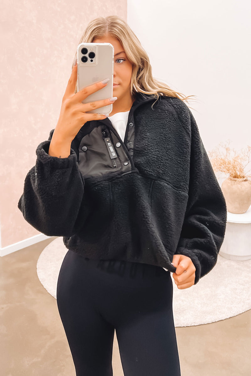 Active Teddy 1 4 Zip Black Jean Jail