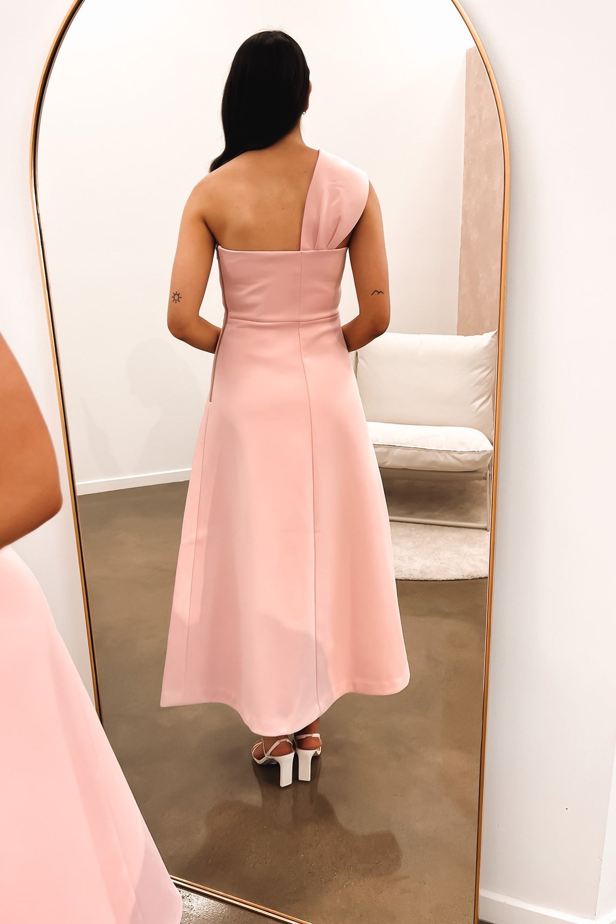 Pink structured deals maxi dress
