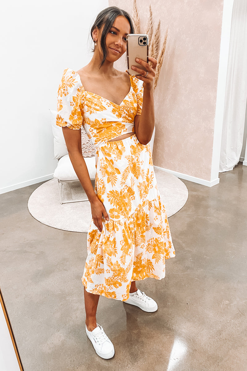 Alexa Midi Dress Yellow