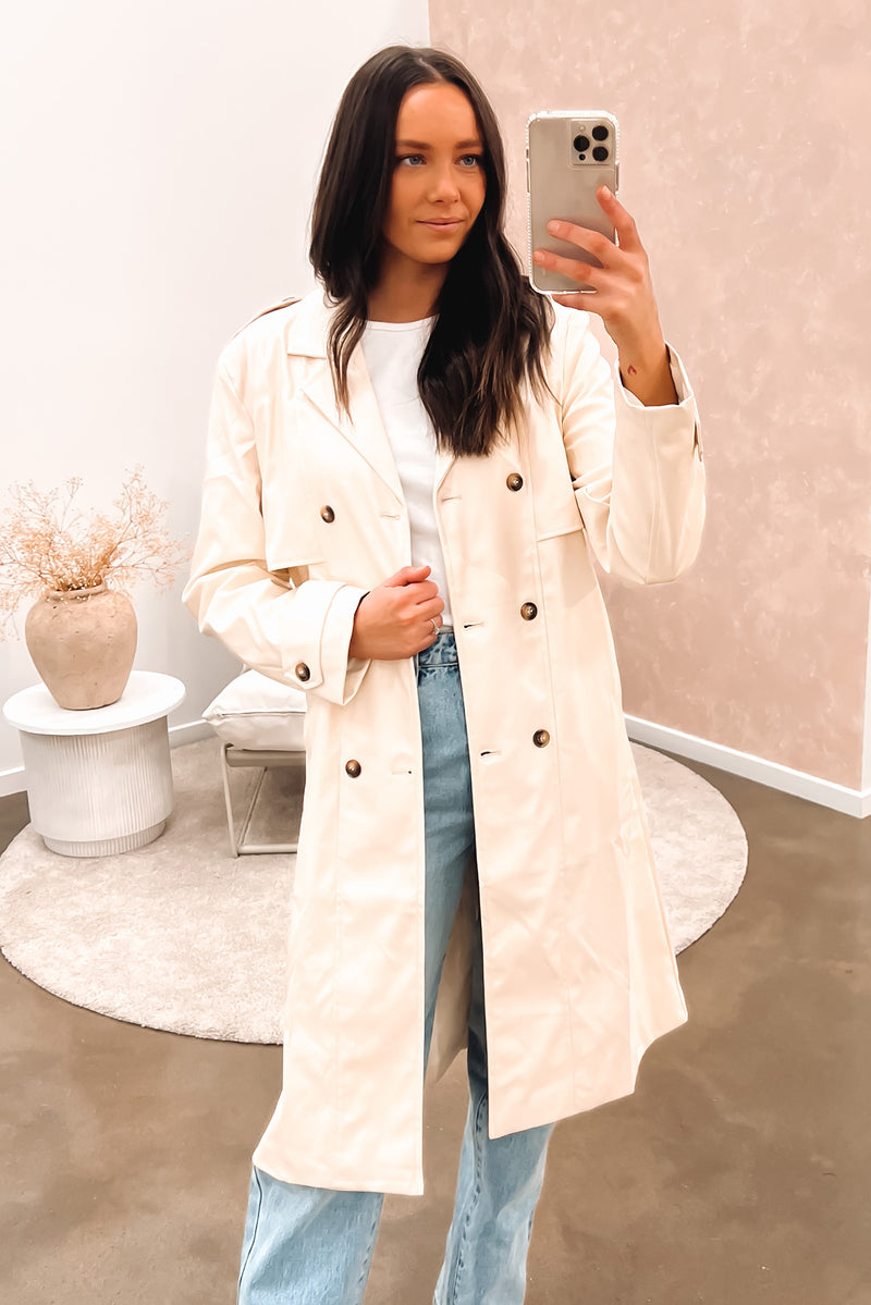 Alexis Vegan Leather Trench Natural