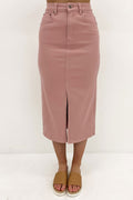 Alivia Denim Midi Skirt Light Blue