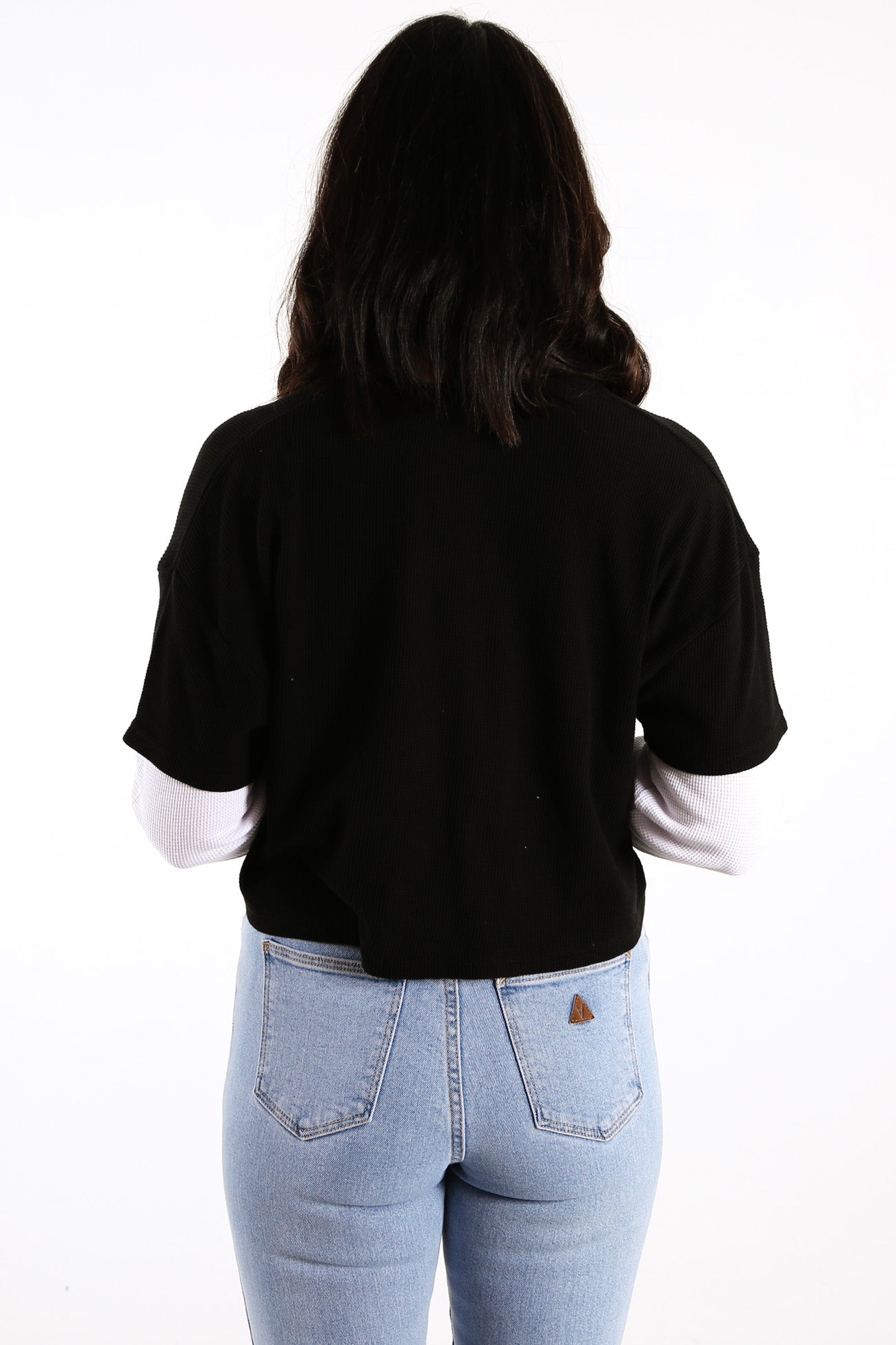 Altered Waffle Long Sleeve Tee Washed Black