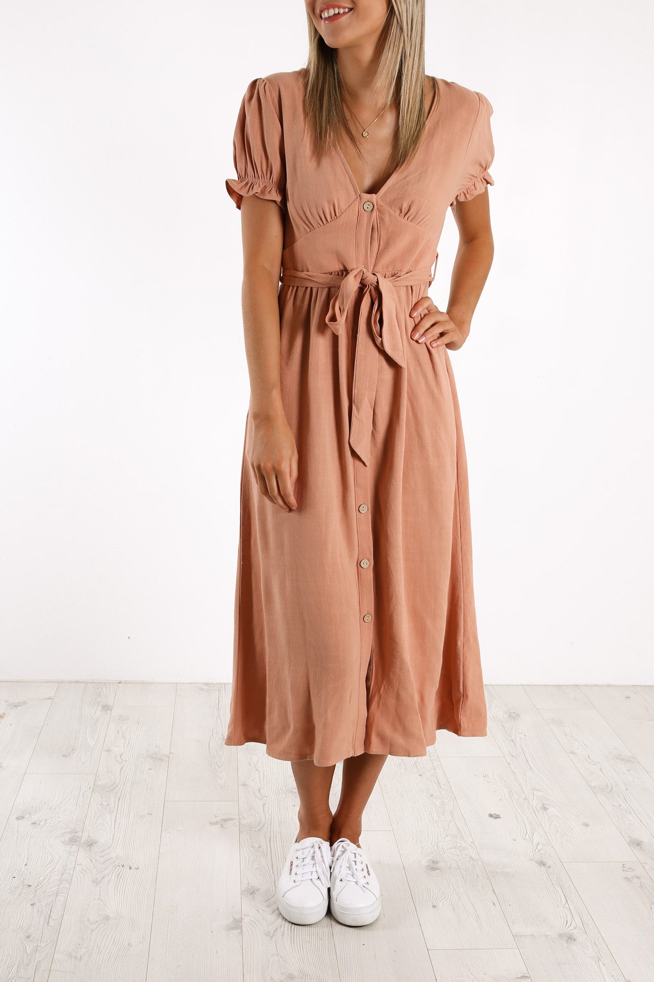 Anastasia Midi Dress Rust