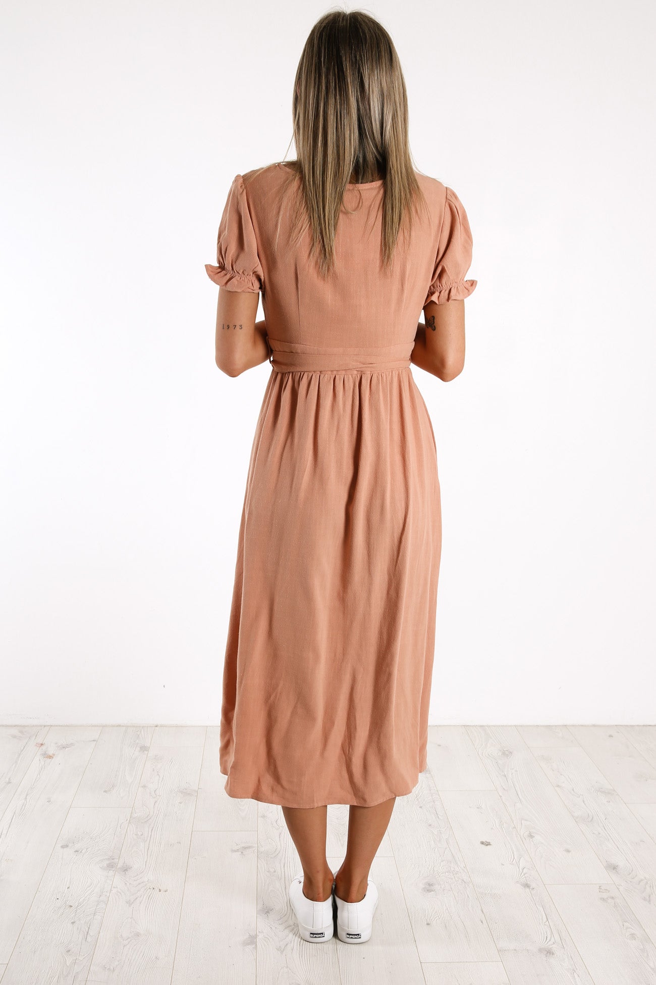 Anastasia Midi Dress Rust