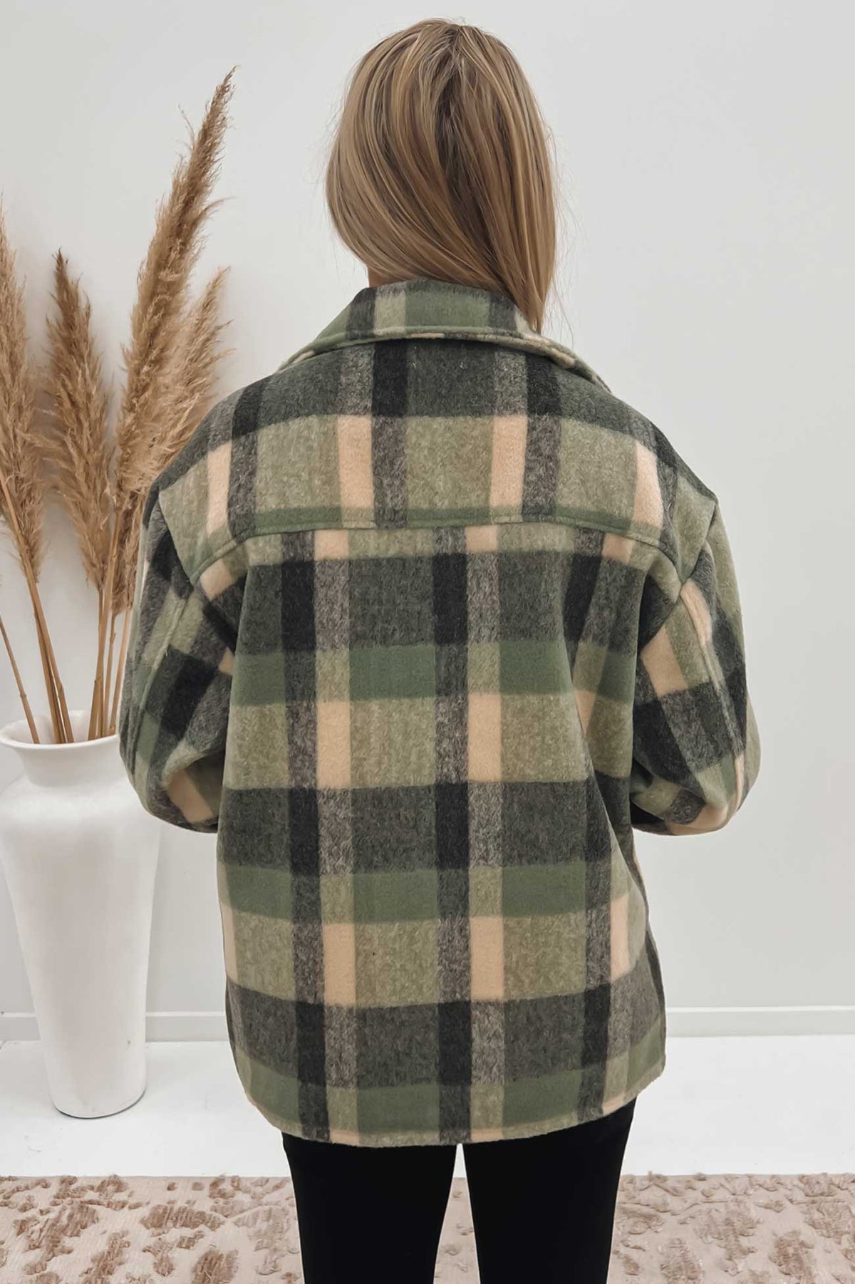 Green online checkered jacket