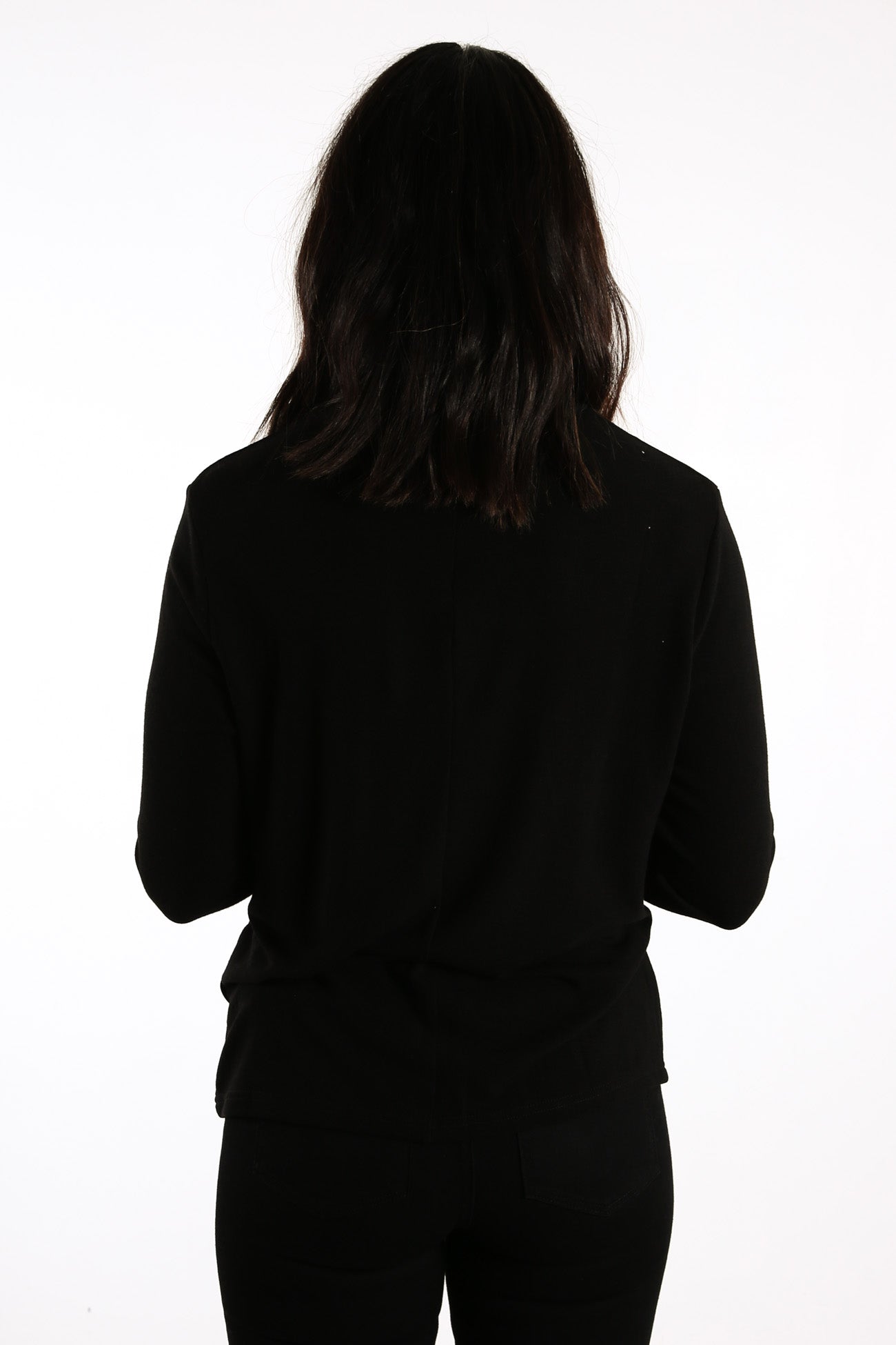 Blaise Embroidered Long Sleeve Top Black