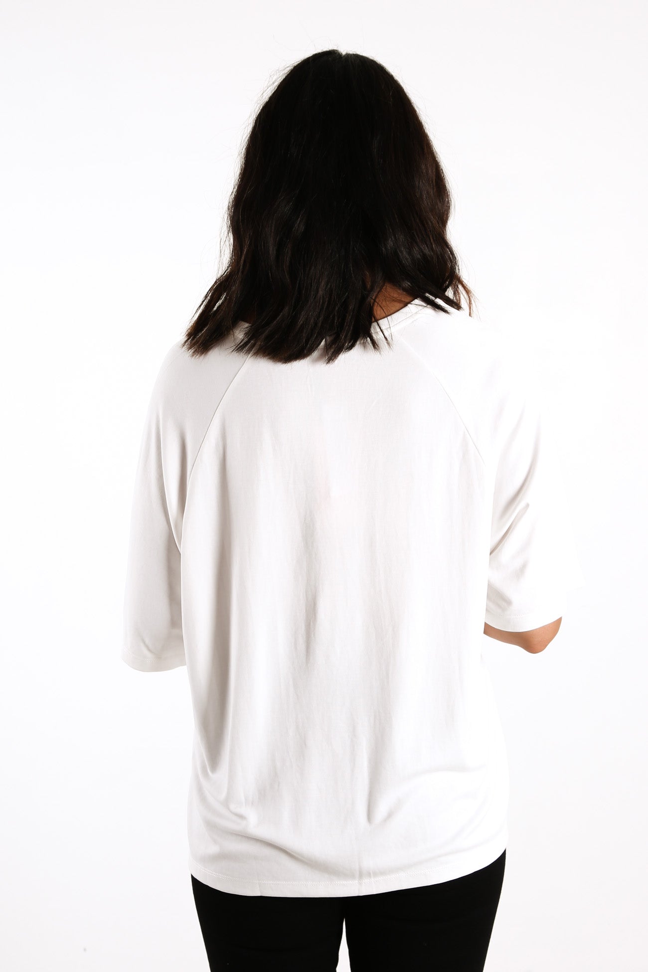 Blanc Beaded Oversized Tee White