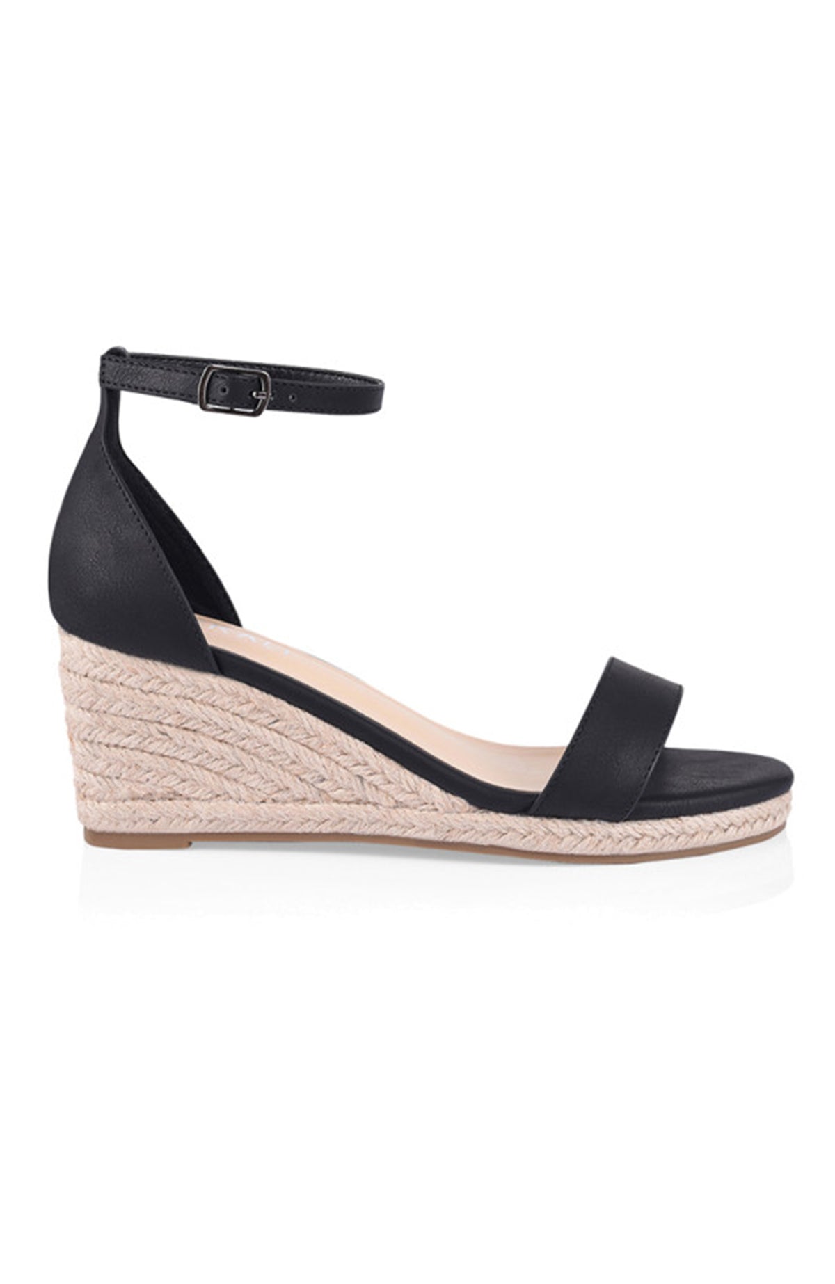 Bobbie Espadrille Low Wedge Black Softee Jean Jail