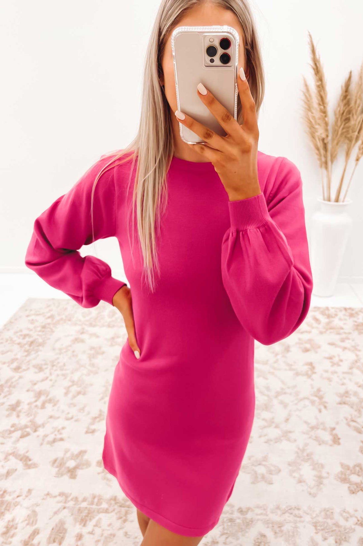 Bobbie Mini Dress Hot Pink Jean Jail