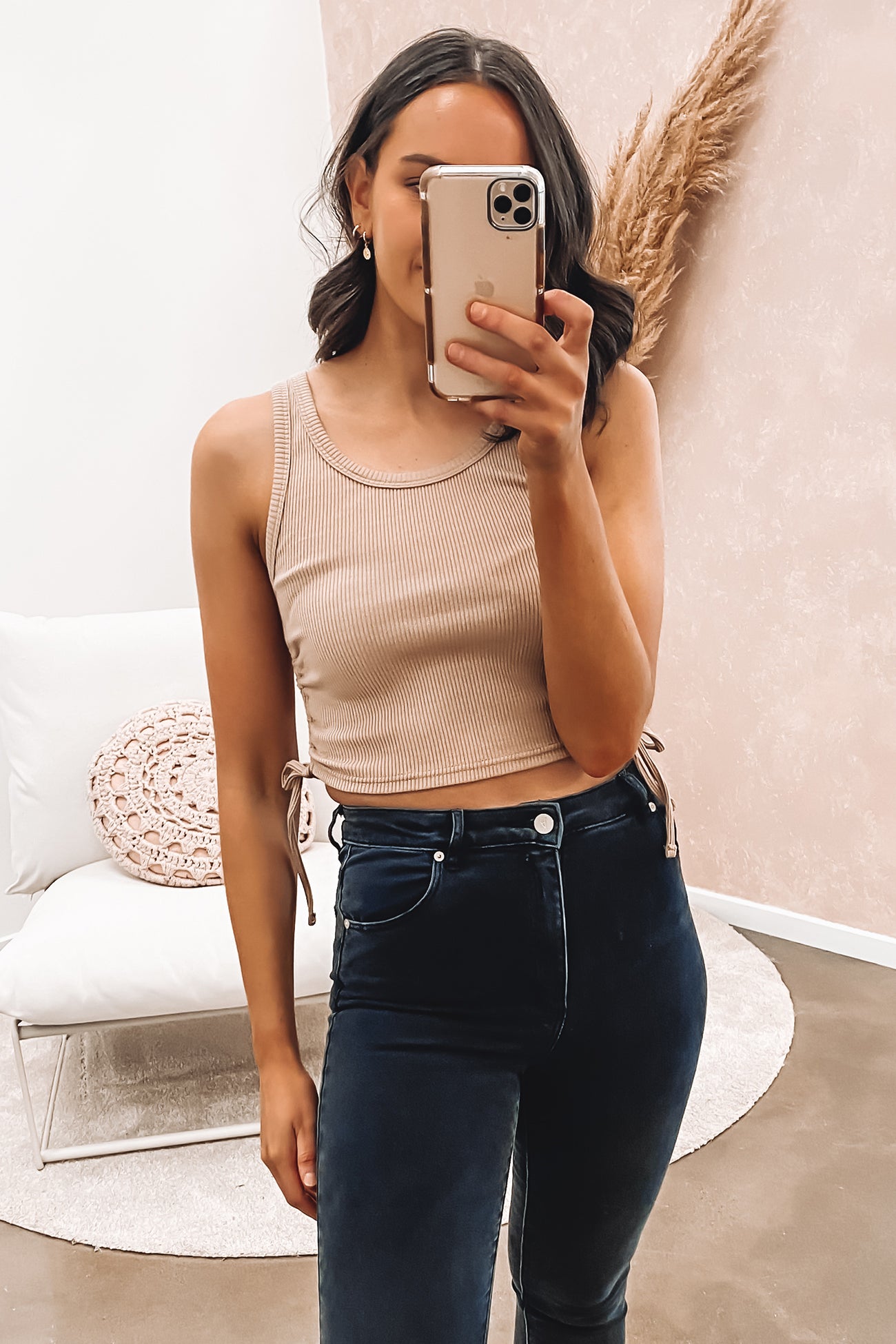 Bonnie Rib Tank Tan